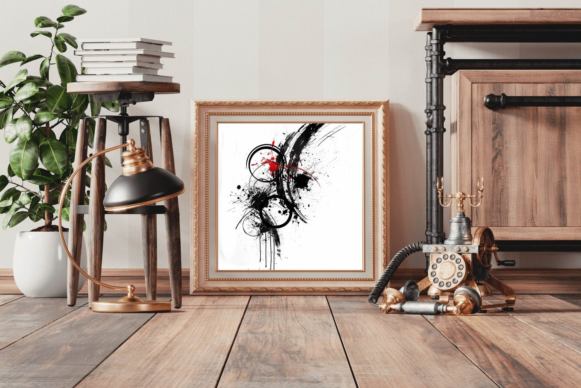 Black and Red Chaos Modern Wall Art - beink online art store