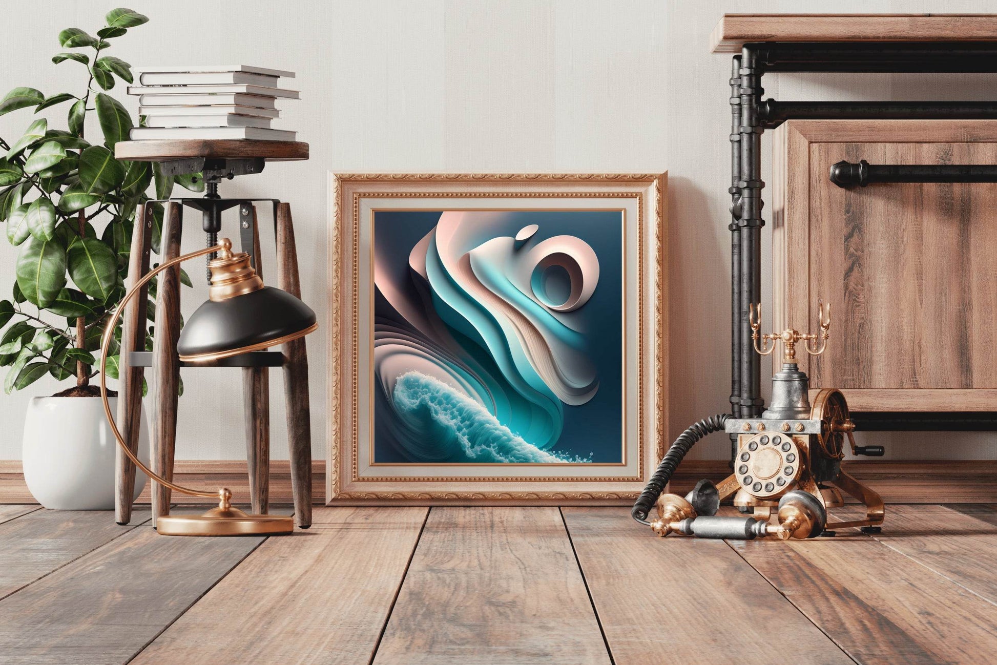 Colorful Water Waves Abstract Wall Art - beink online art store