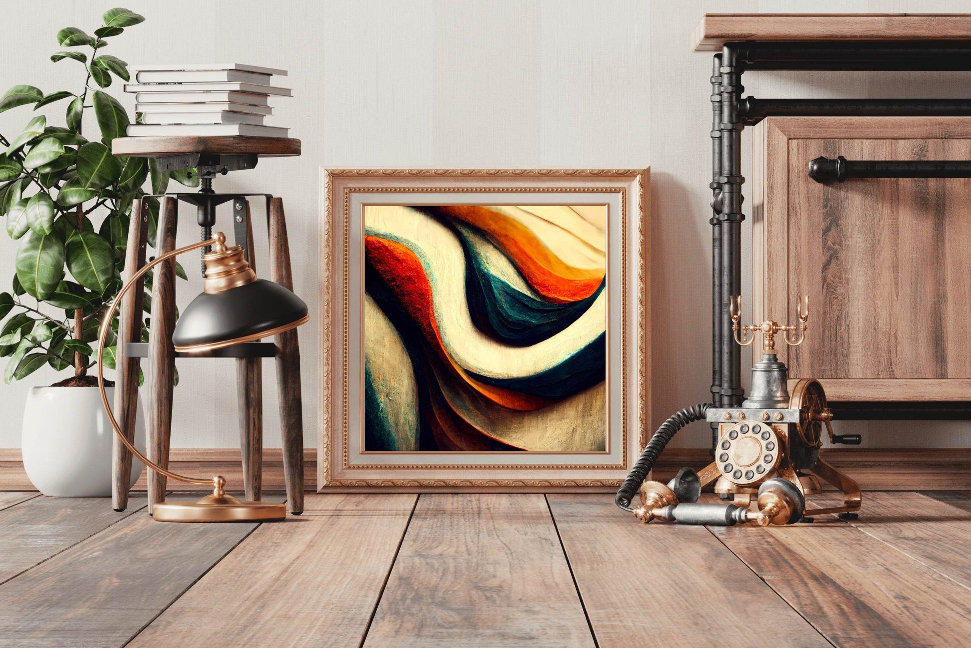 Bold Color Paper Curves Abstract Wall Art - beink online art store