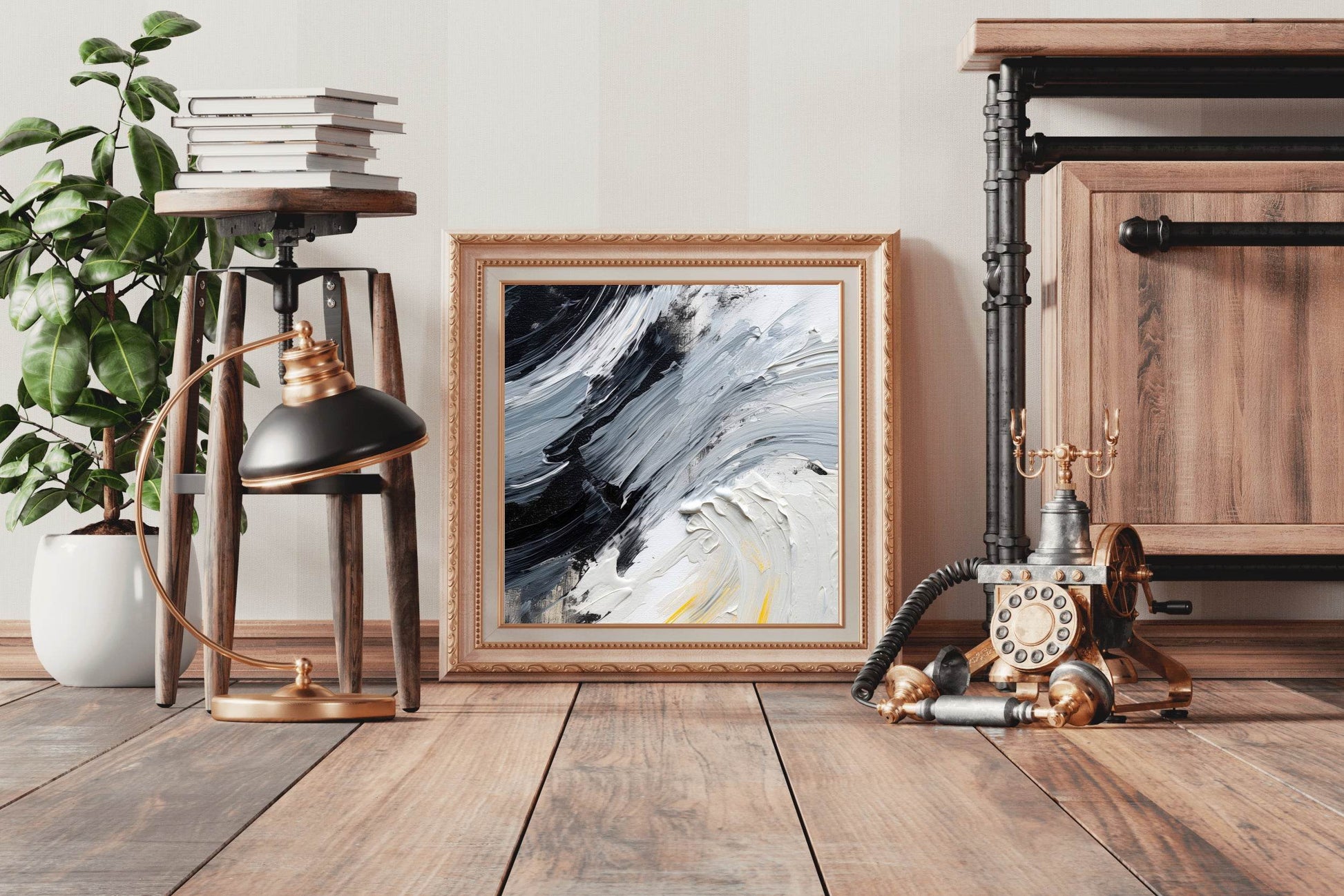 Tides Brush Strokes Abstract Wall Art - beink online art store