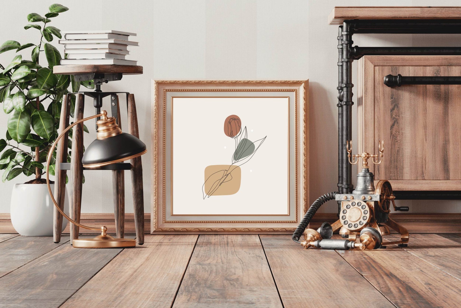 Anemone Flower Bud Line Art - beink online art store