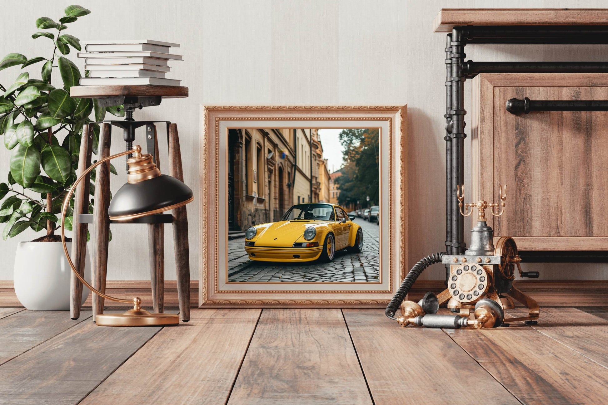 Yellow Porsche 911 RE Wall Art - beink online art store