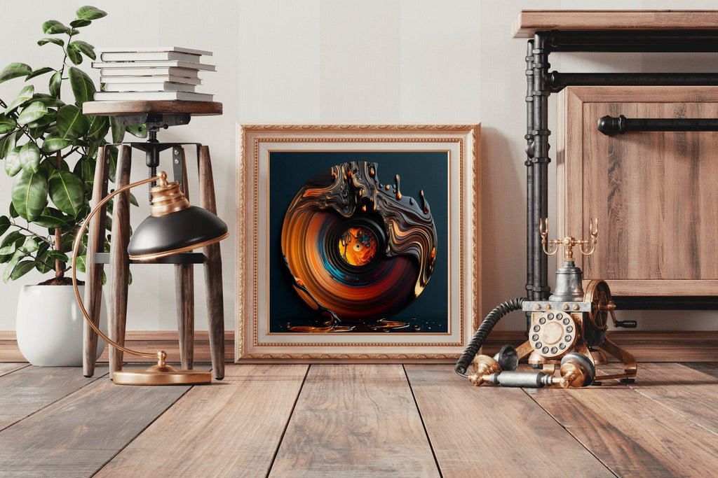 3D Bouncing Orange Circle Abstract Wall Art - beink online art store