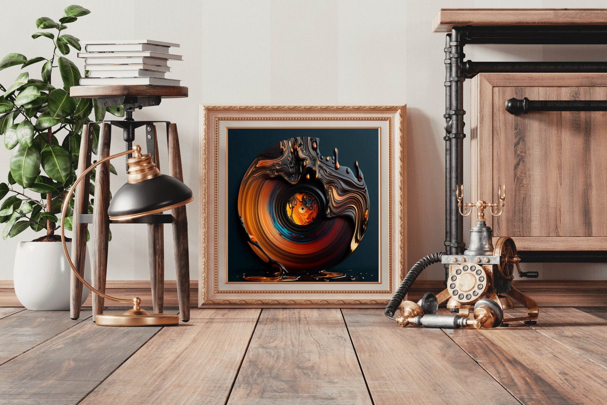 3D Bouncing Orange Circle Abstract Wall Art - beink online art store