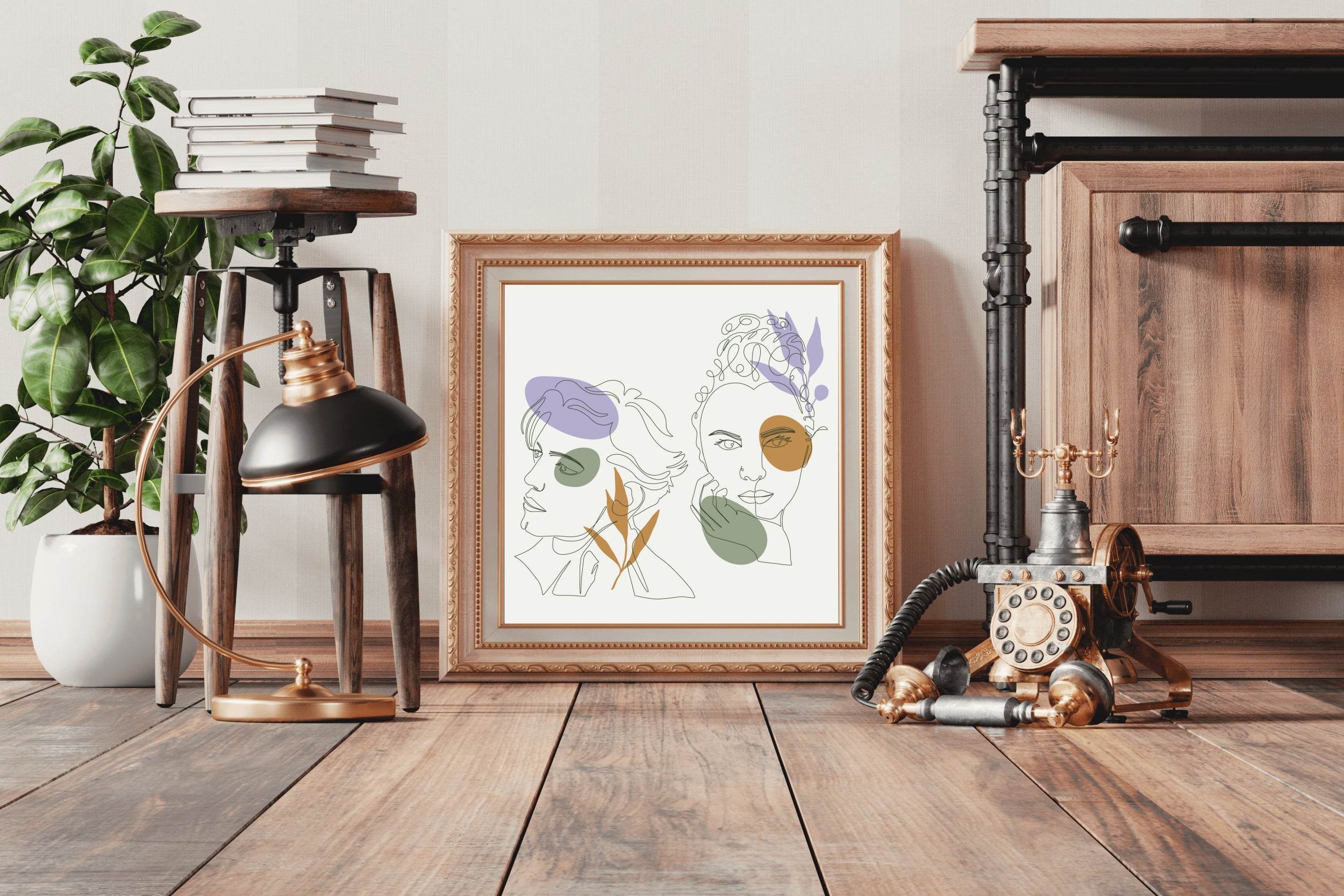 Line Art Faces Women Wall Art - beink online art store