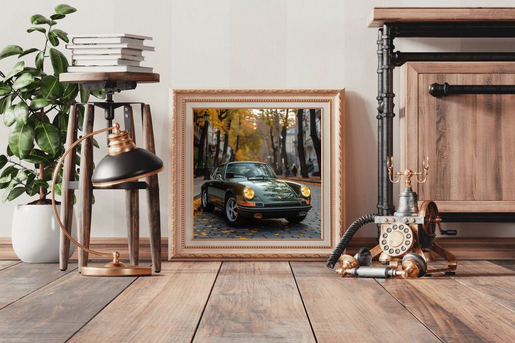 Green Porsche 911 Racing Wall Art - beink online art store