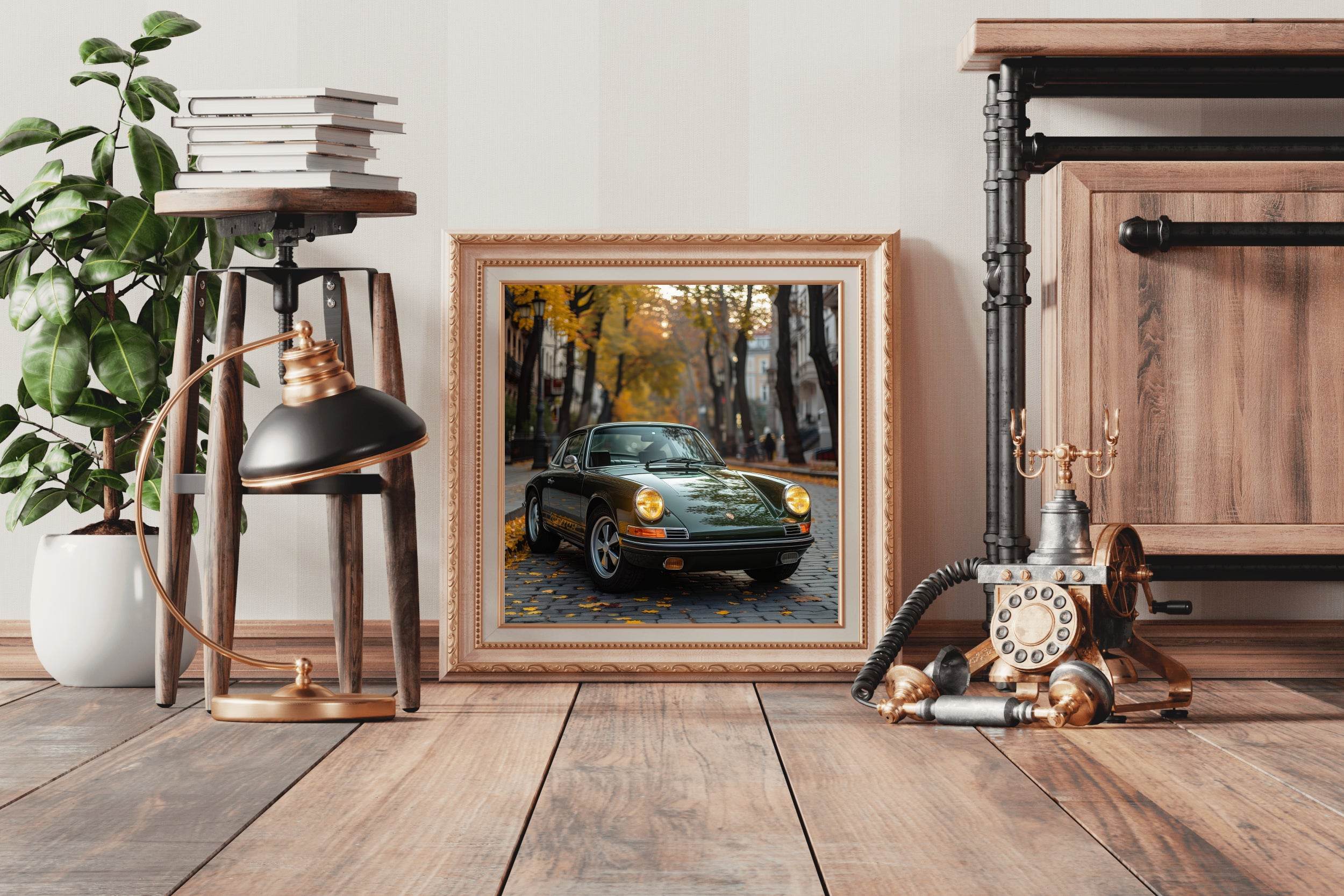 Green Porsche 911 Racing Wall Art - beink online art store