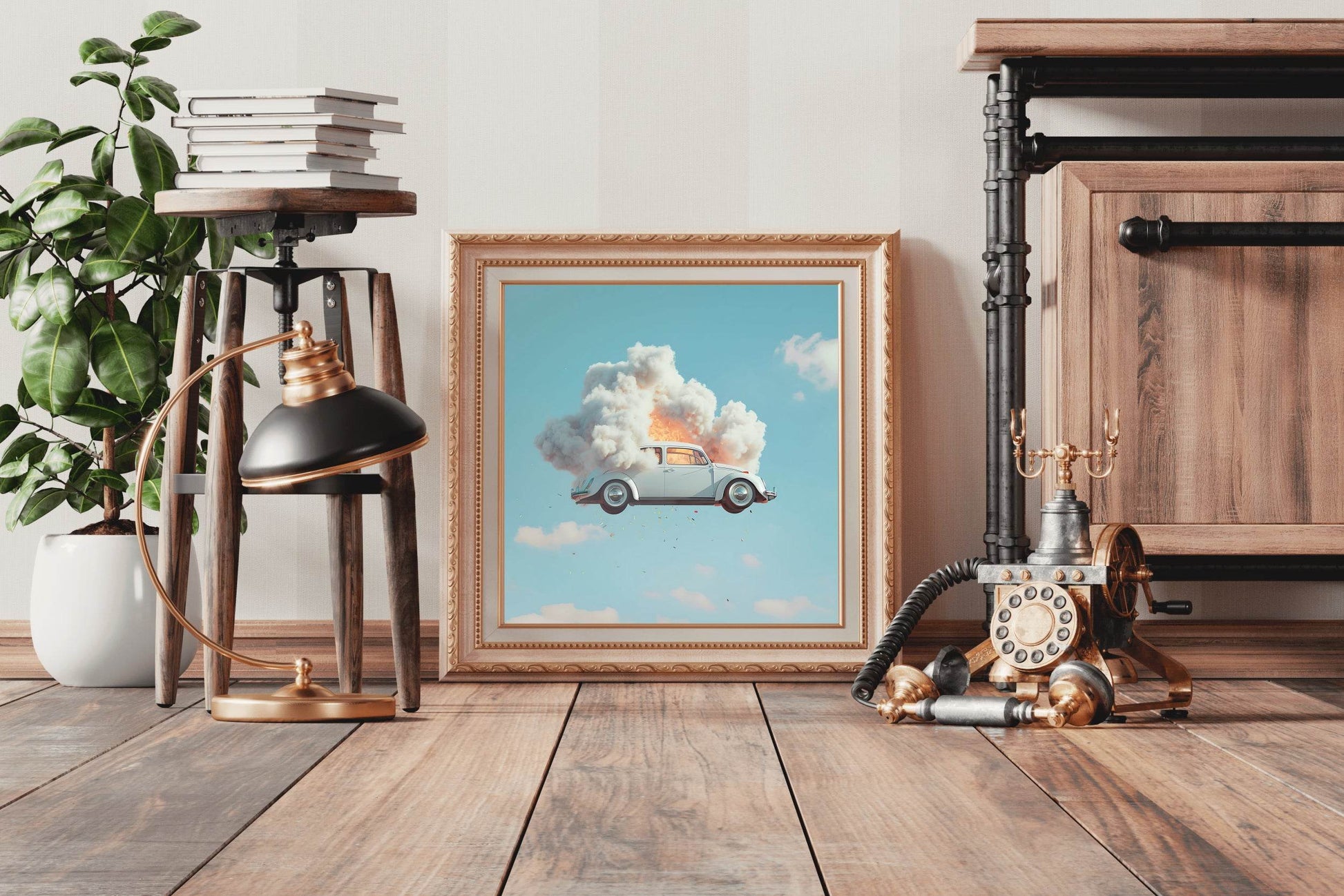 Folks Motor In Cloudy Sky Wall Art - beink online art store