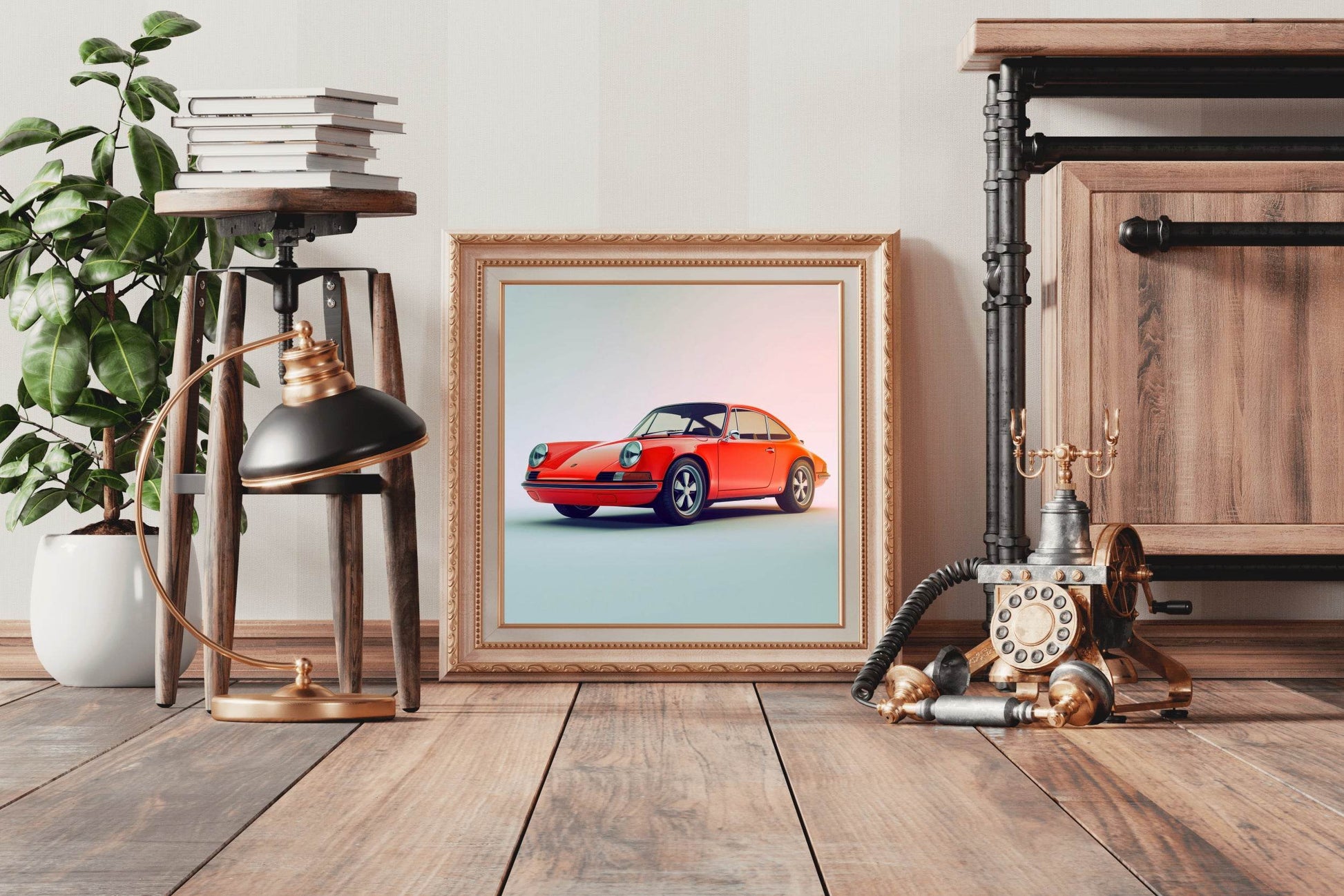 Porsche 911 Orange Wall Art - beink online art store