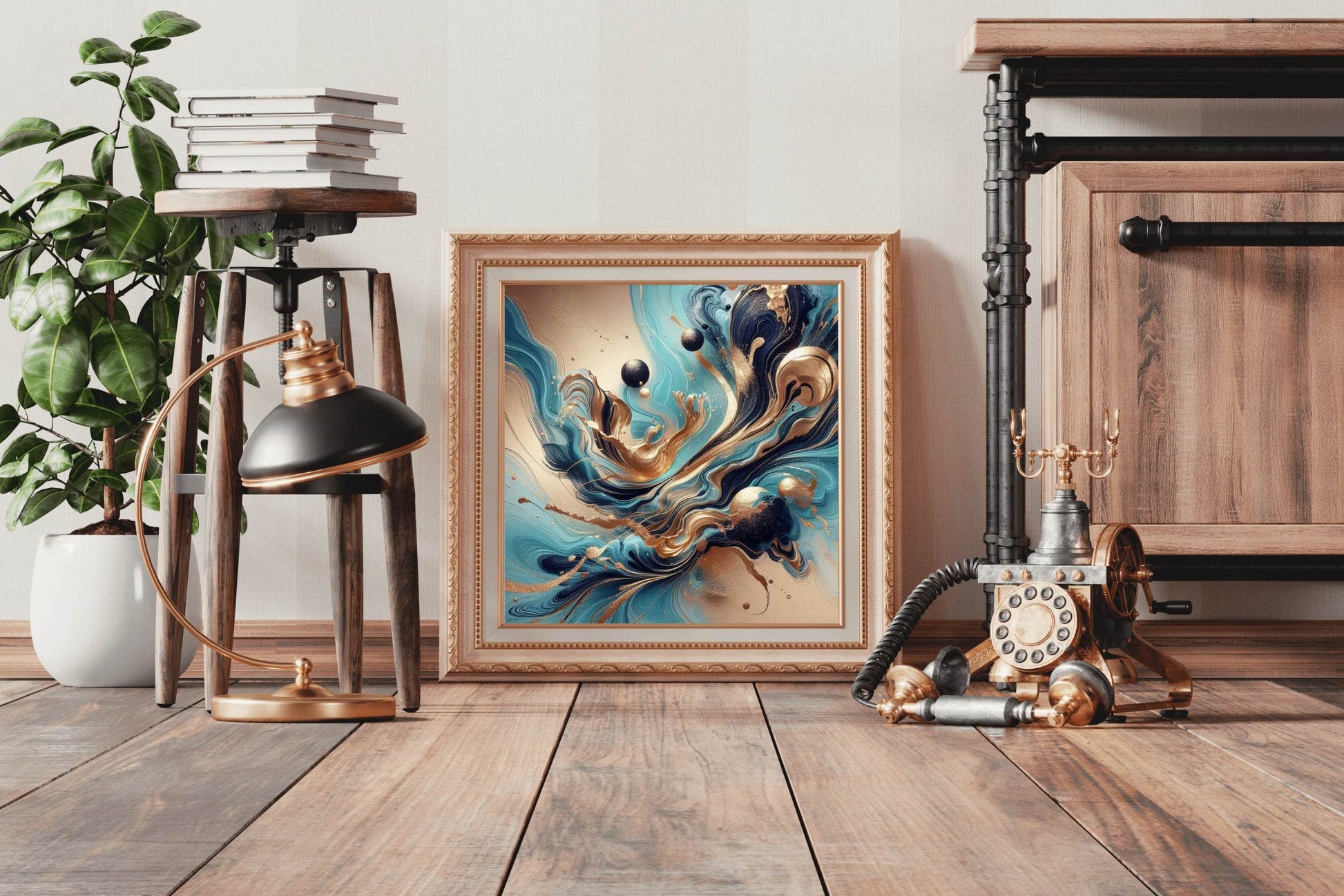 Fancy 3D Ocean Blue Abstract Wall Art - beink online art store