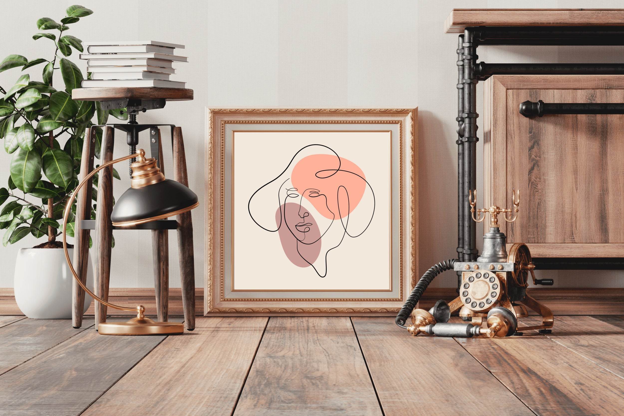 Female Face Abstract Wall Art - beink online art store