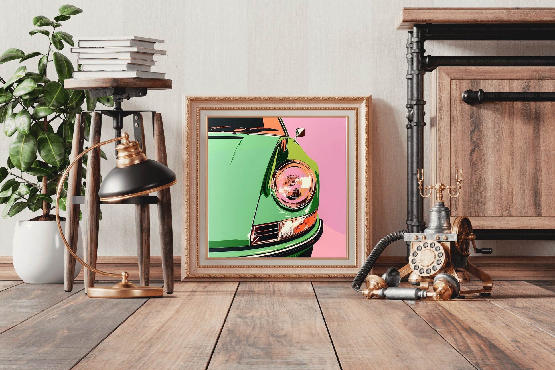 Light Porsche 911 GT3 olive green Wall Art - beink online art store