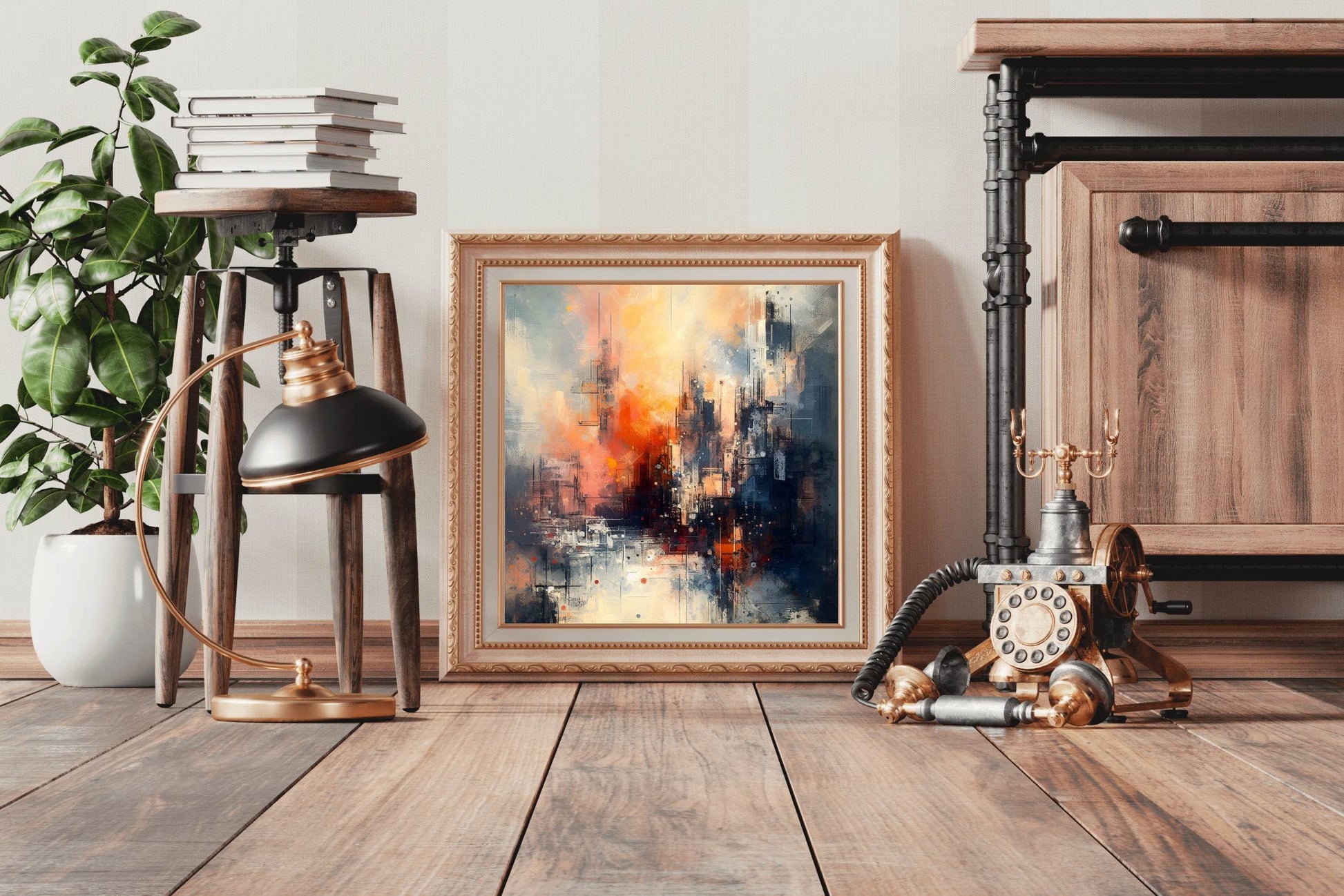 Buildings on Brush Strokes Wall Art - beink online art store