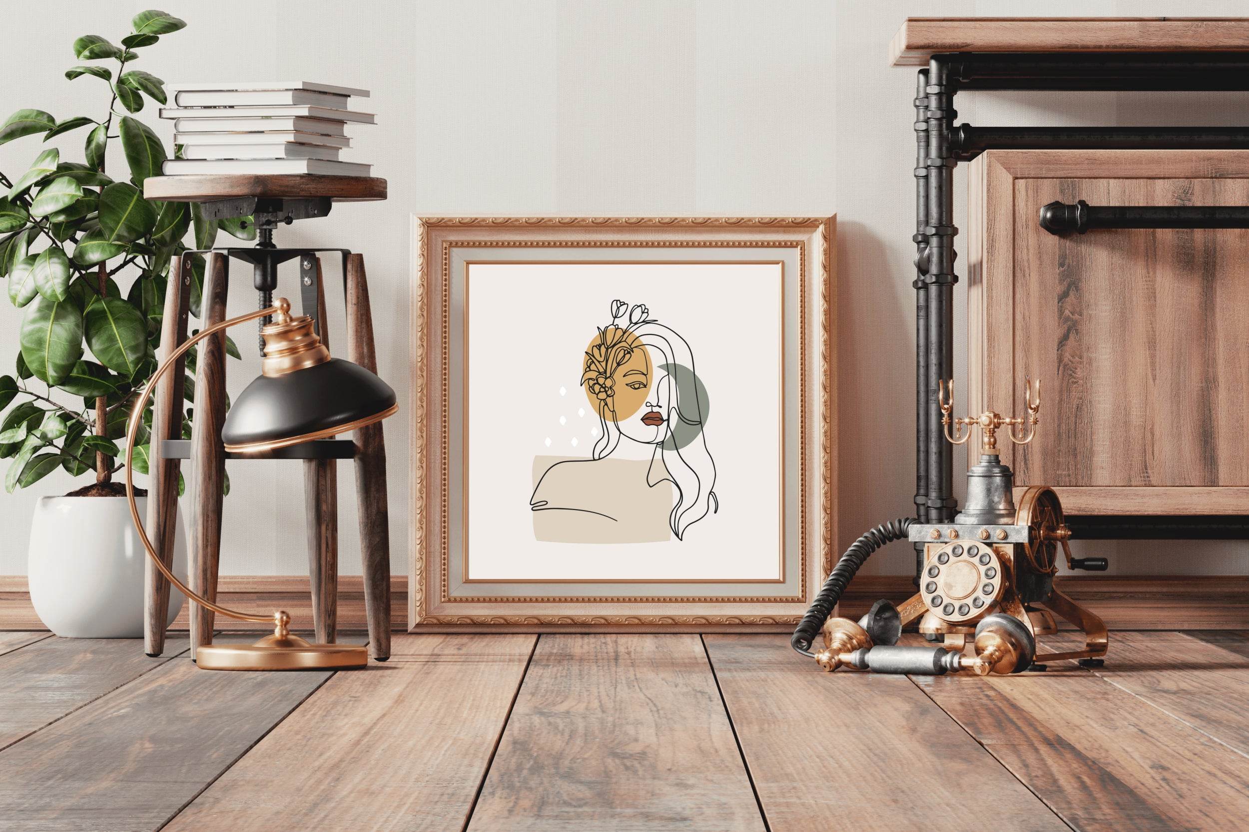 The Face is Decorated With Flowers Wall Art - beink online art store