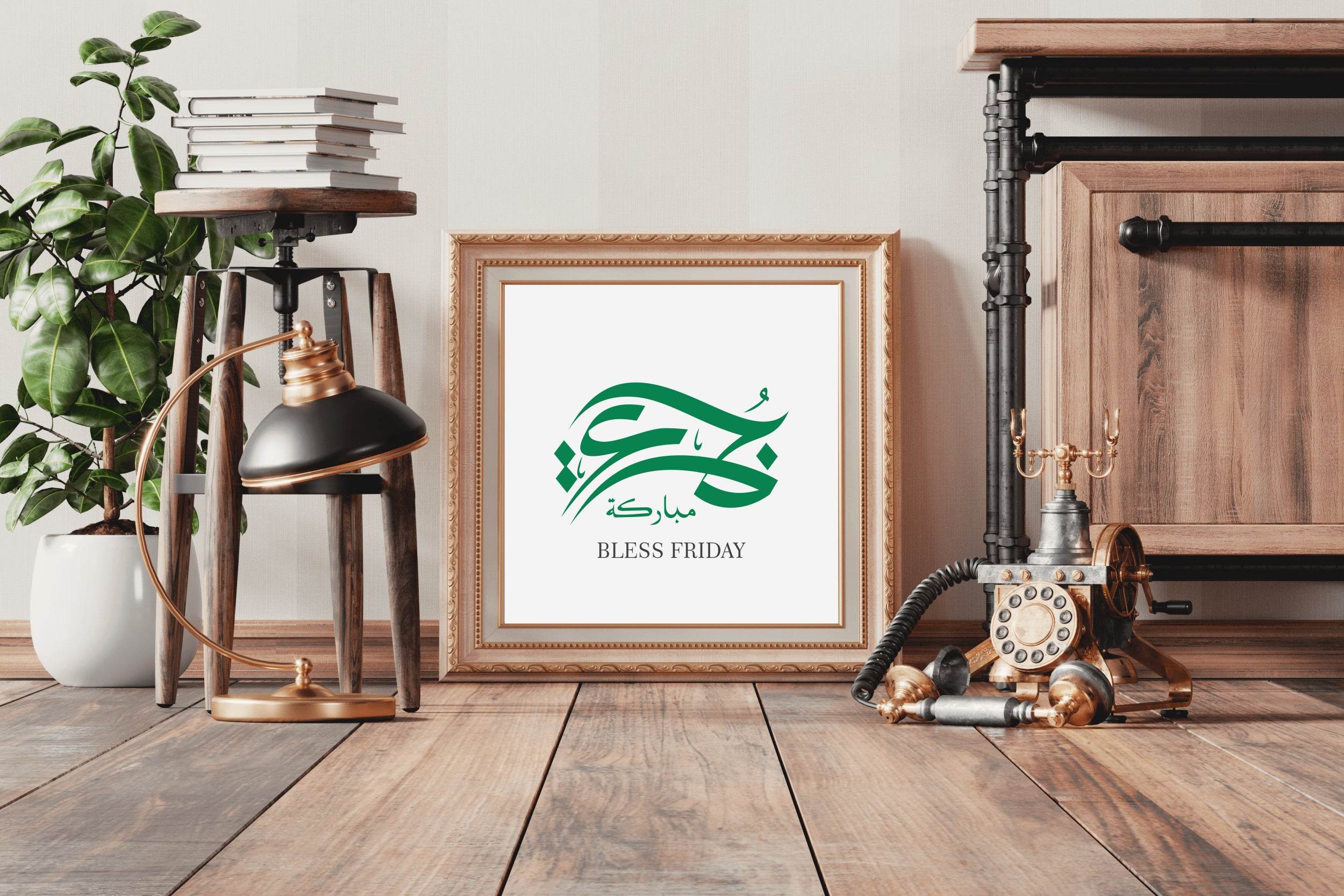 Belize Friday Calligraphy Green Color Text - beink online art store