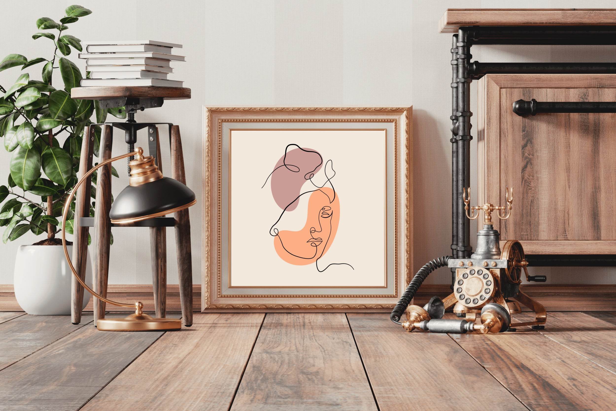 Female Face in Artistic Style Wall Art - beink online art store
