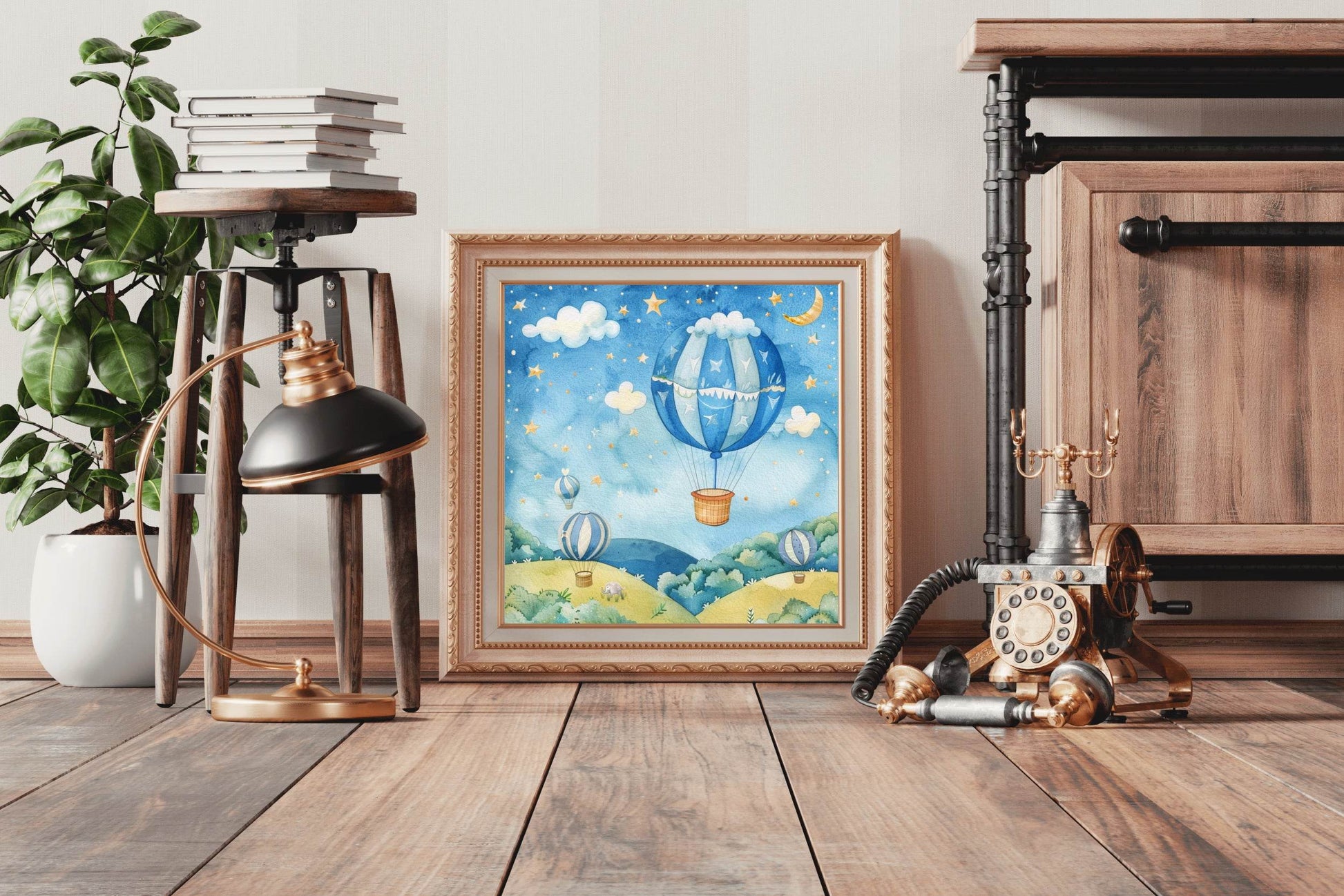 Watercolor Painting of Hot Air Balloon - beink online art store