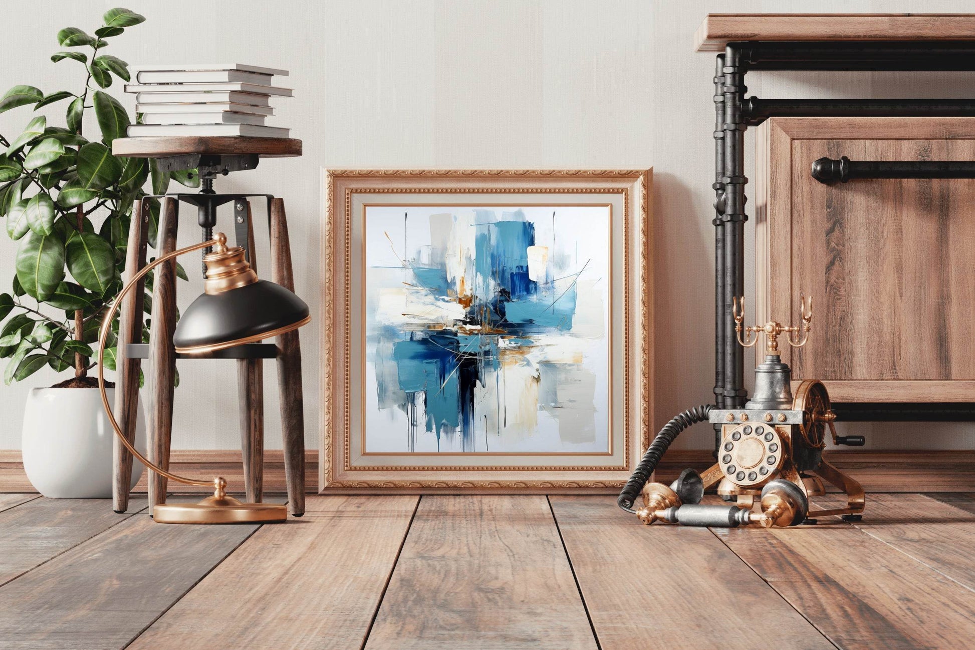 Blue and White Painting Abstract Wall Art - beink online art store
