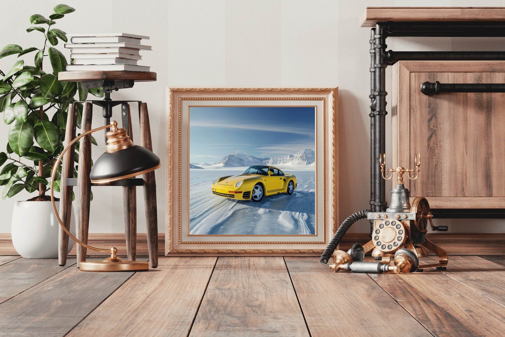 Porsche 959 RSR Gold Wall Art - beink online art store
