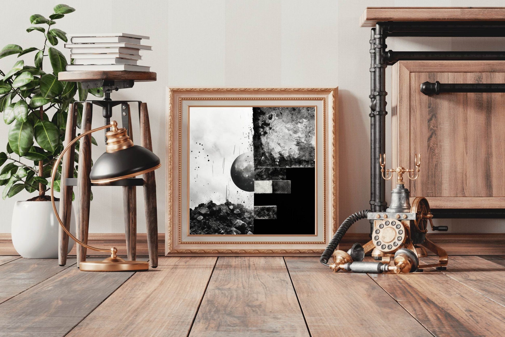 Earth Distraction Geometric Idealization Abstract Wall Art - beink online art store