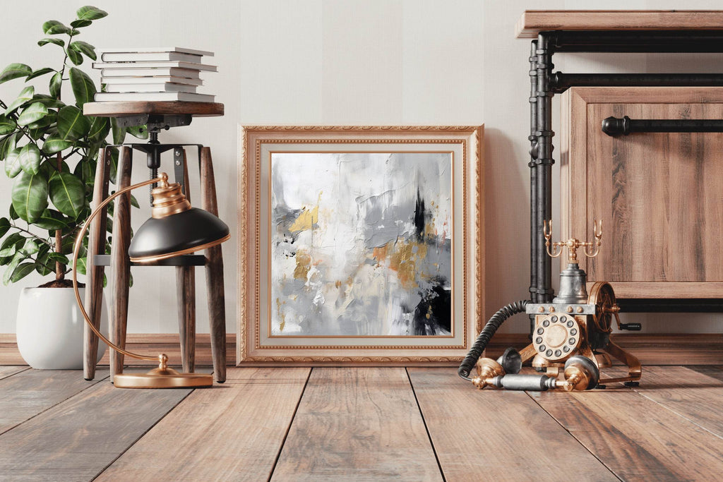 Golden Black Water Color Abstract Wall Art - beink online art store