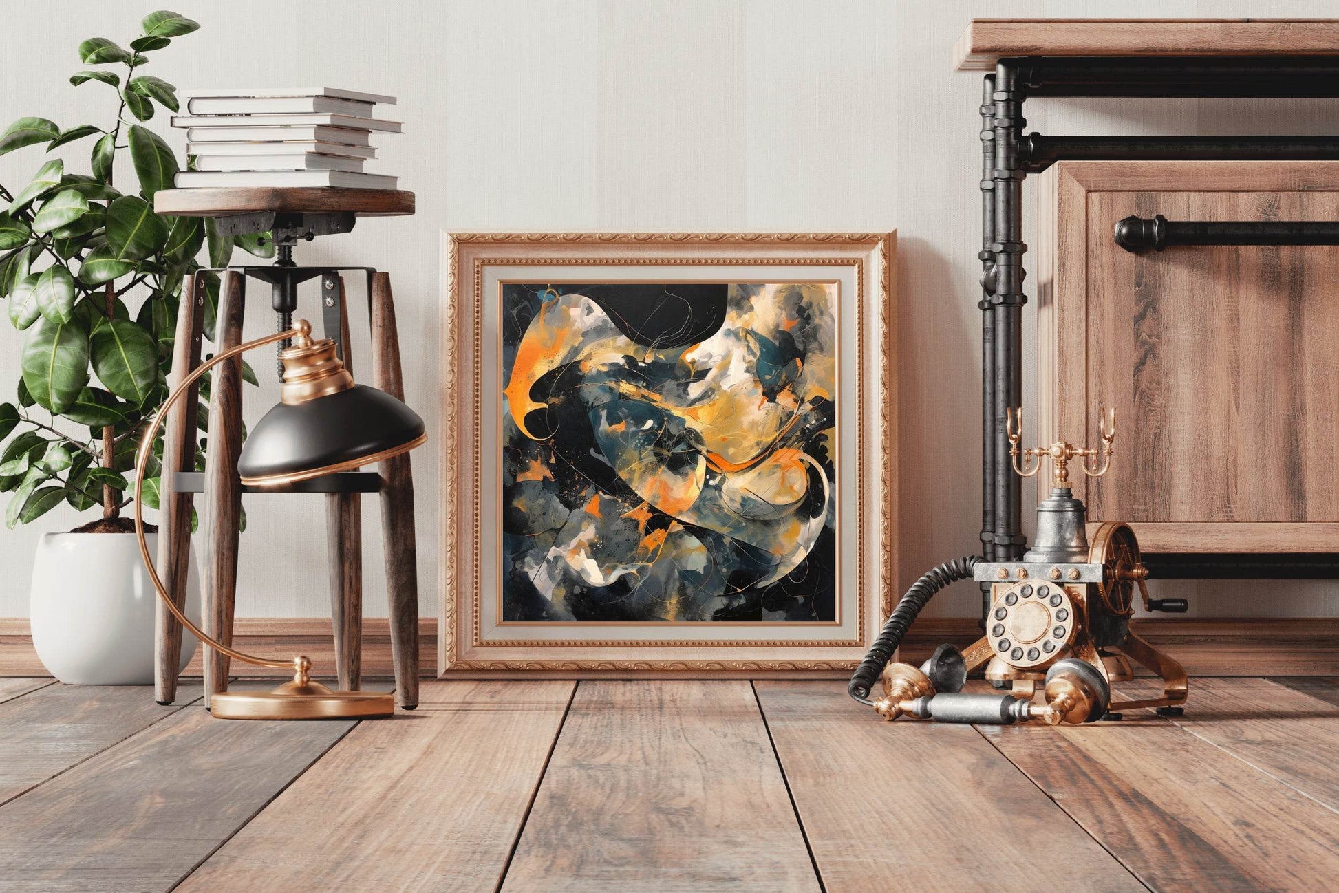 Oil Paint Wavy Brush Strokes Abstract Wall Art - beink online art store