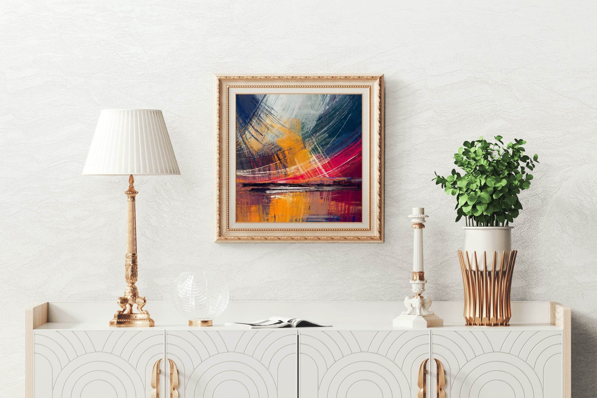 Thin Brush Strokes Abstract Wall Art - beink online art store