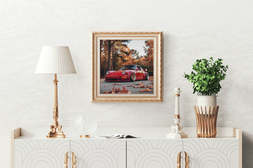 Porsche 911 Flat Red Wall Art - beink online art store