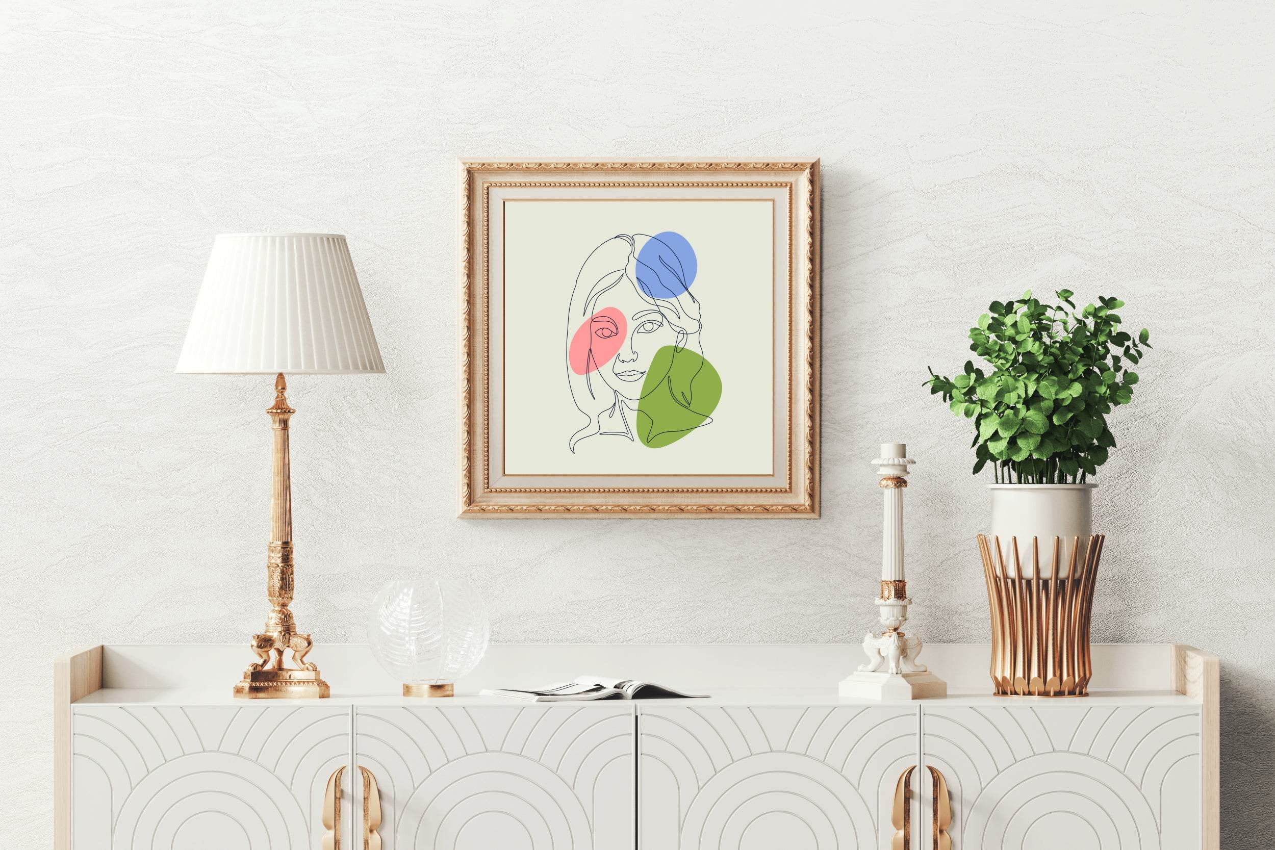 Colorful Female Face Design Wall Art - beink online art store