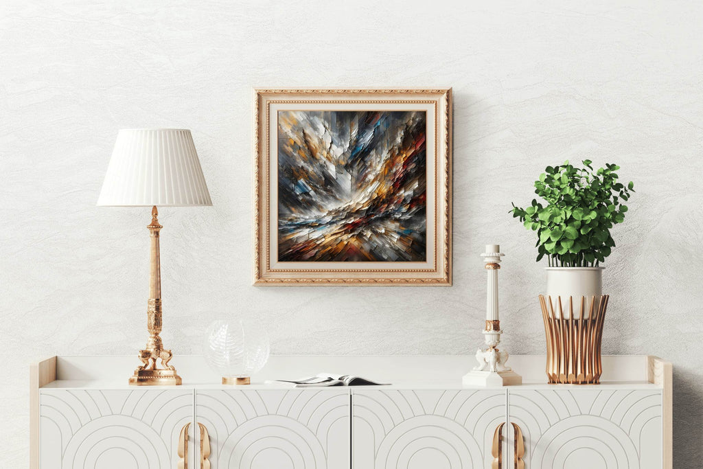 Brush Stroke Chaos on Paper Abstract Wall Art - beink online art store