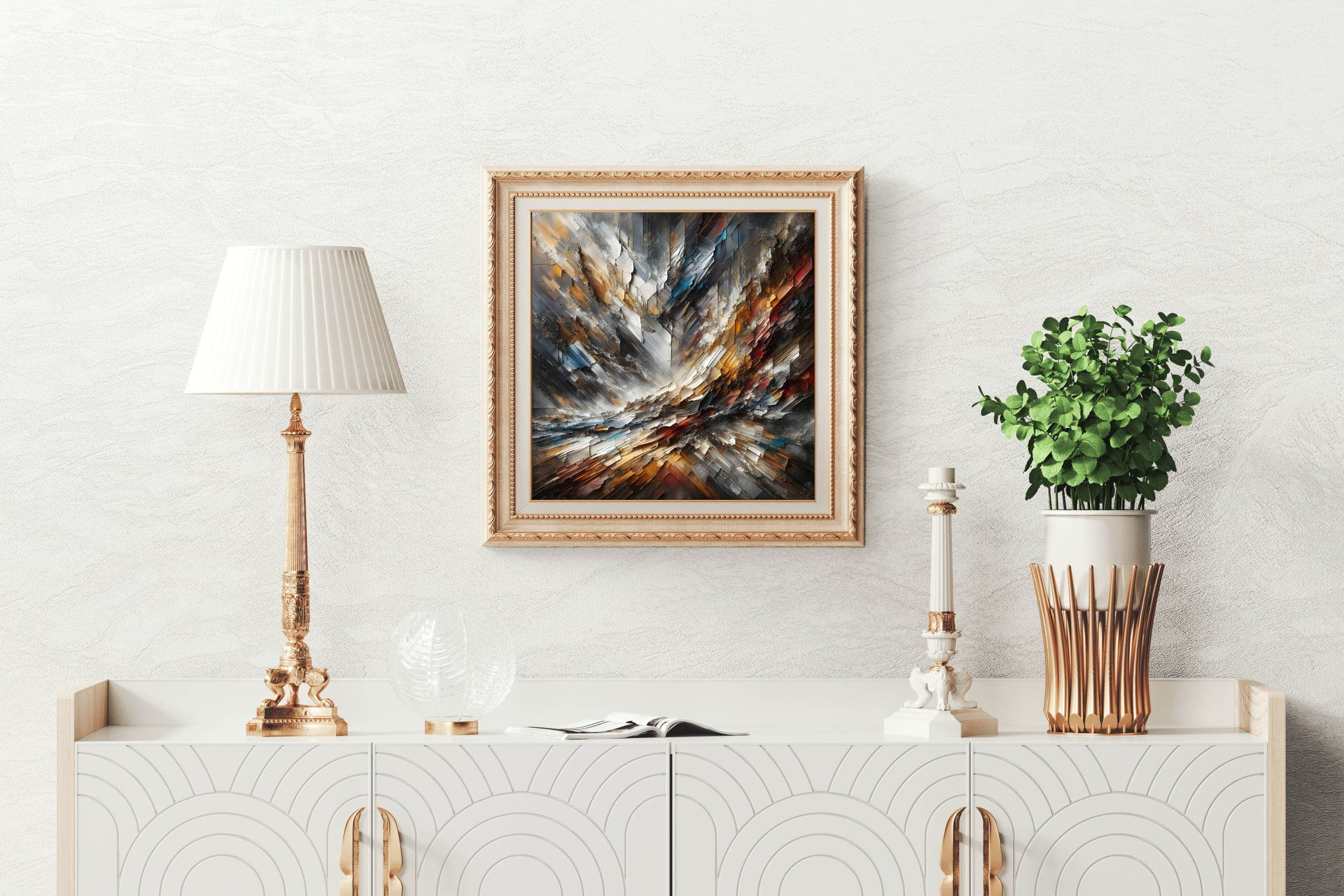 Brush Stroke Chaos on Paper Abstract Wall Art - beink online art store