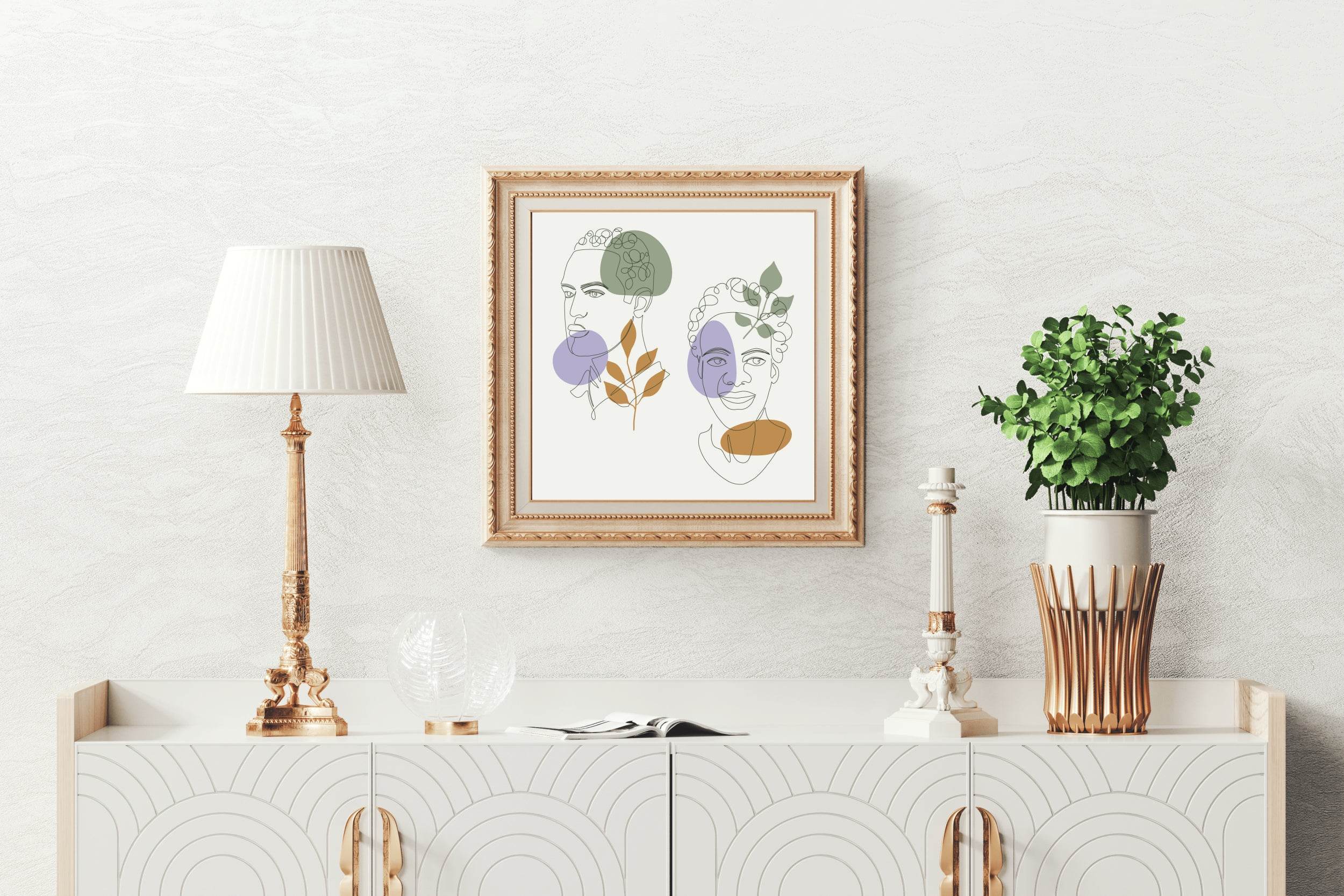 Design of Black People With Flowers Wall Art - beink online art store