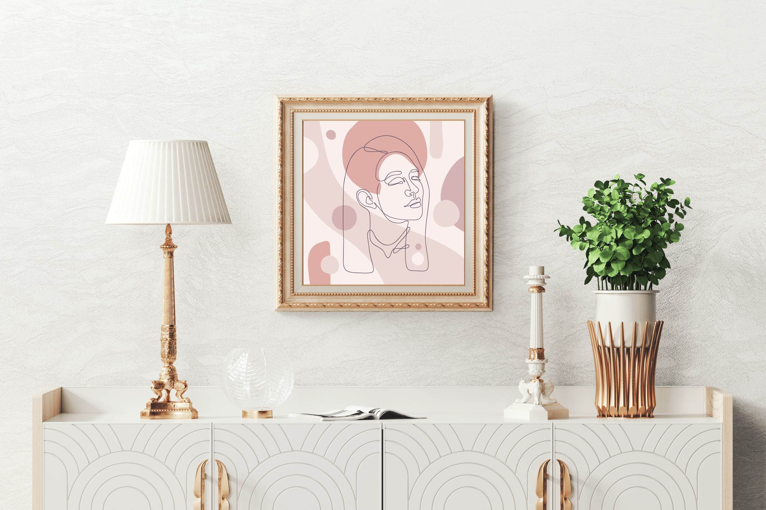 Linear Face of Ncient Roman Women Wall Art - beink online art store