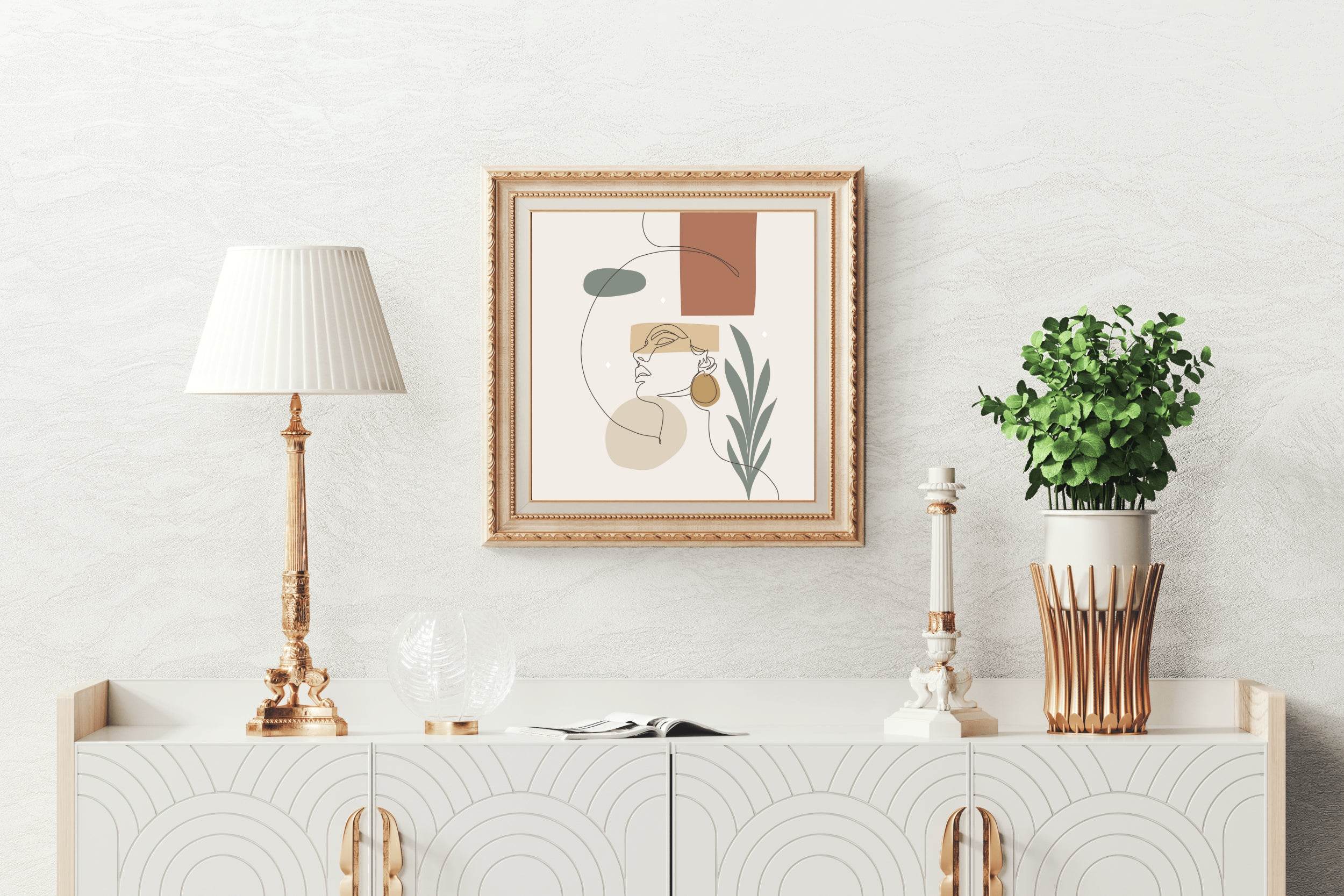 Olive Leaf Woman Face Wall Art - beink online art store