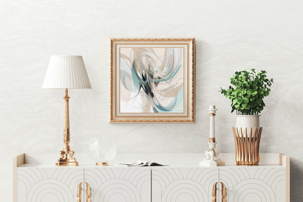 Blue and Brown Swirl Abstract Wall Art - beink online art store