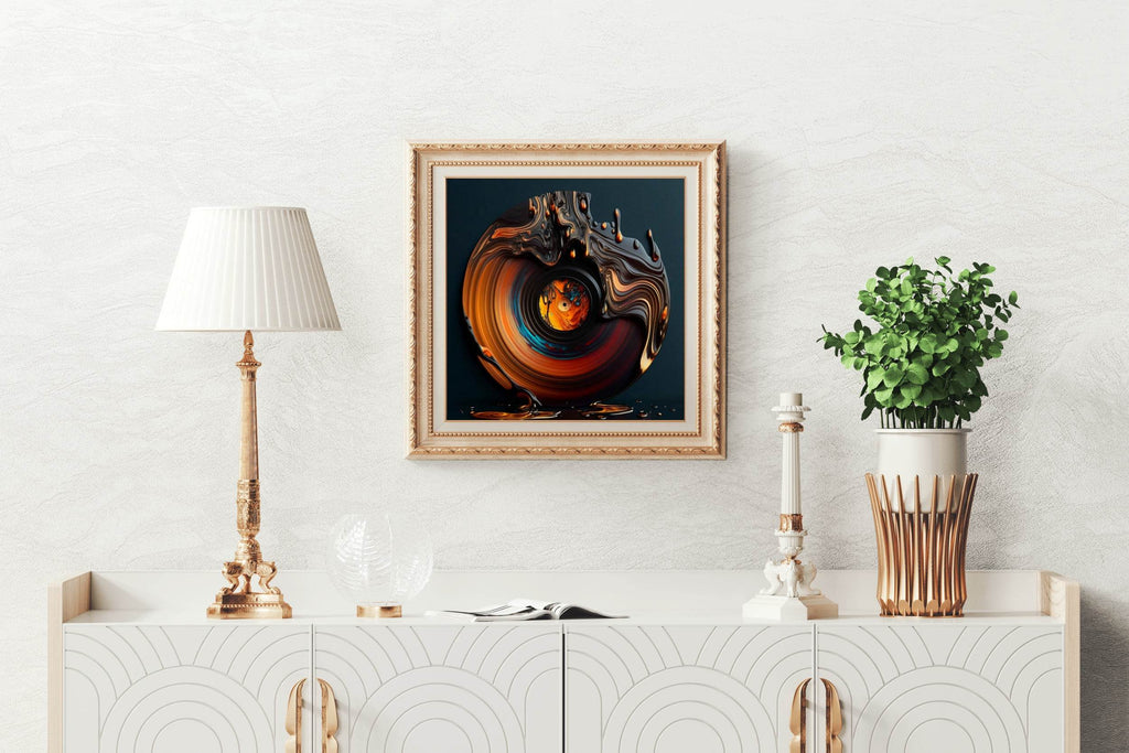 3D Bouncing Orange Circle Abstract Wall Art - beink online art store