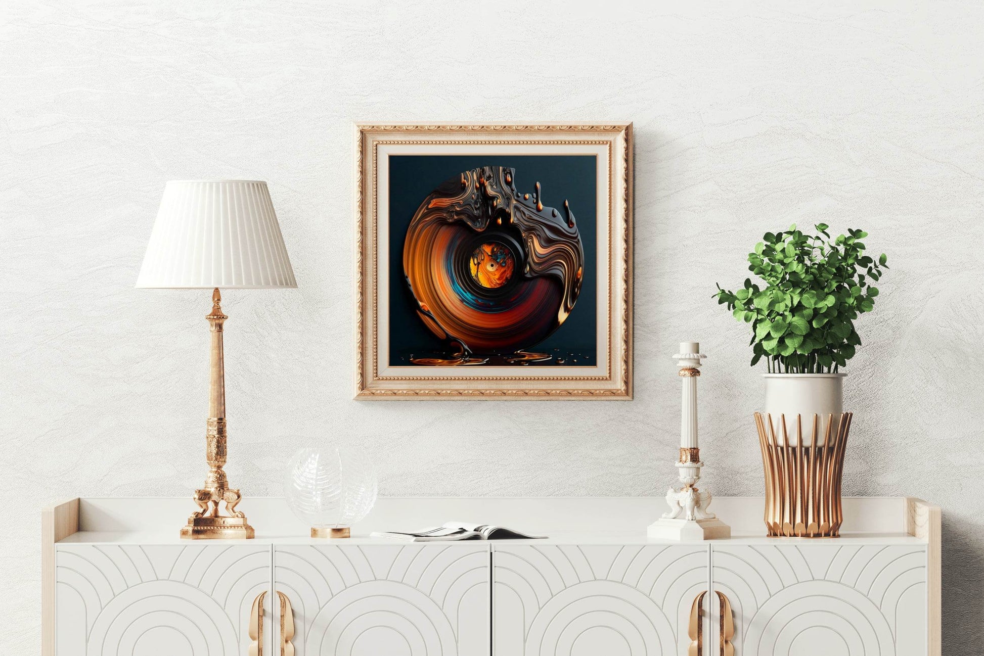 3D Bouncing Orange Circle Abstract Wall Art - beink online art store
