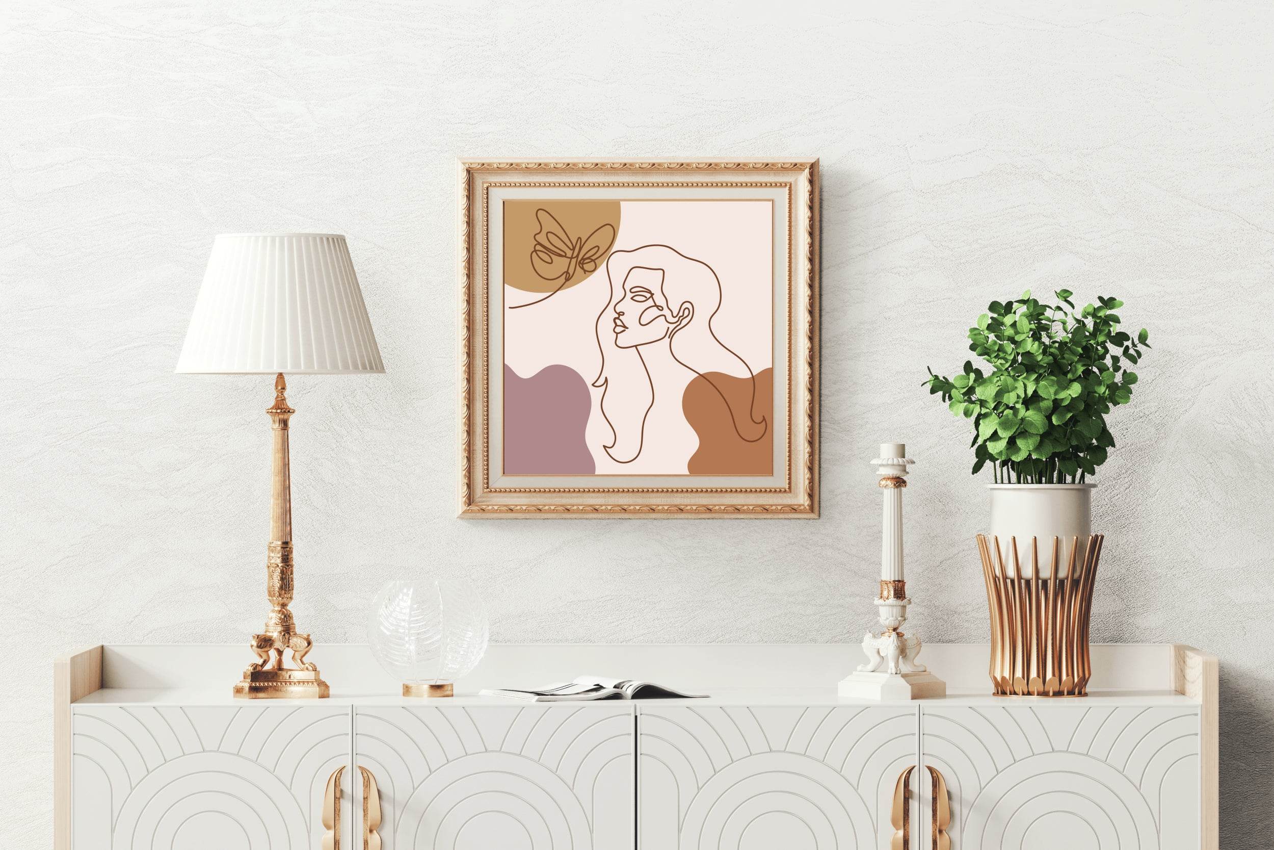 Linear Blonde Girl Wall Art - beink online art store