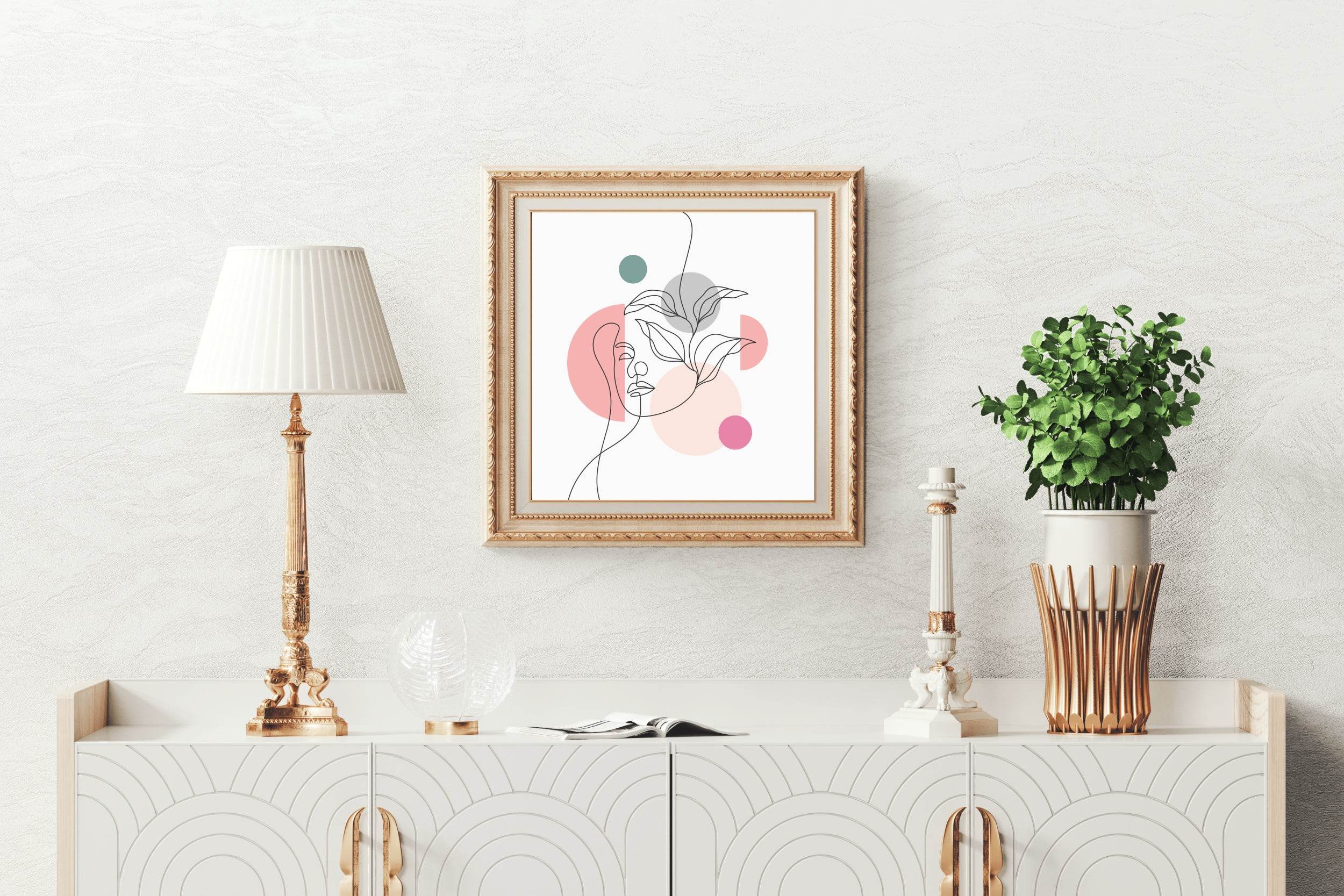 Line Drawing of The Flower Queen Wll Art - beink online art store