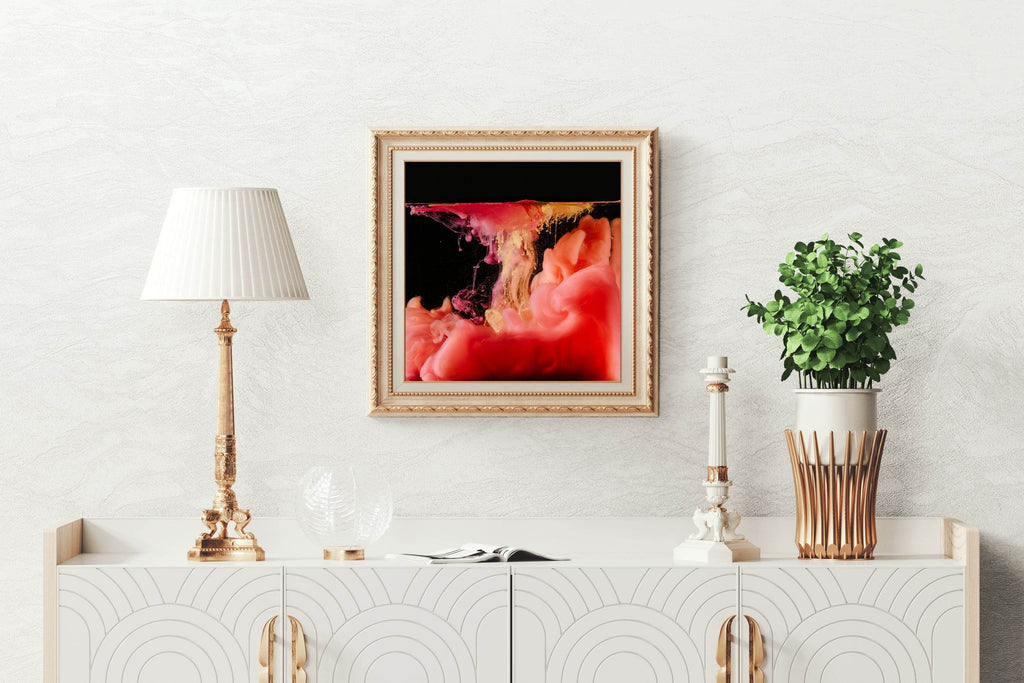 Red Smoky Drink Abstract Wall Art - beink online art store