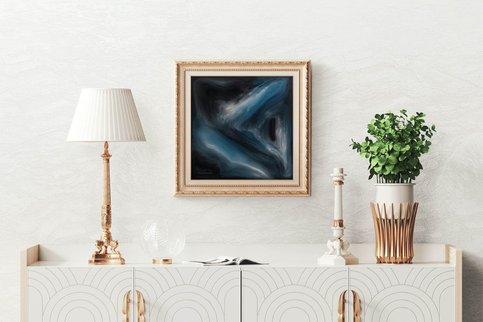 Irregular Night Waves Abstract Wall Art - beink online art store