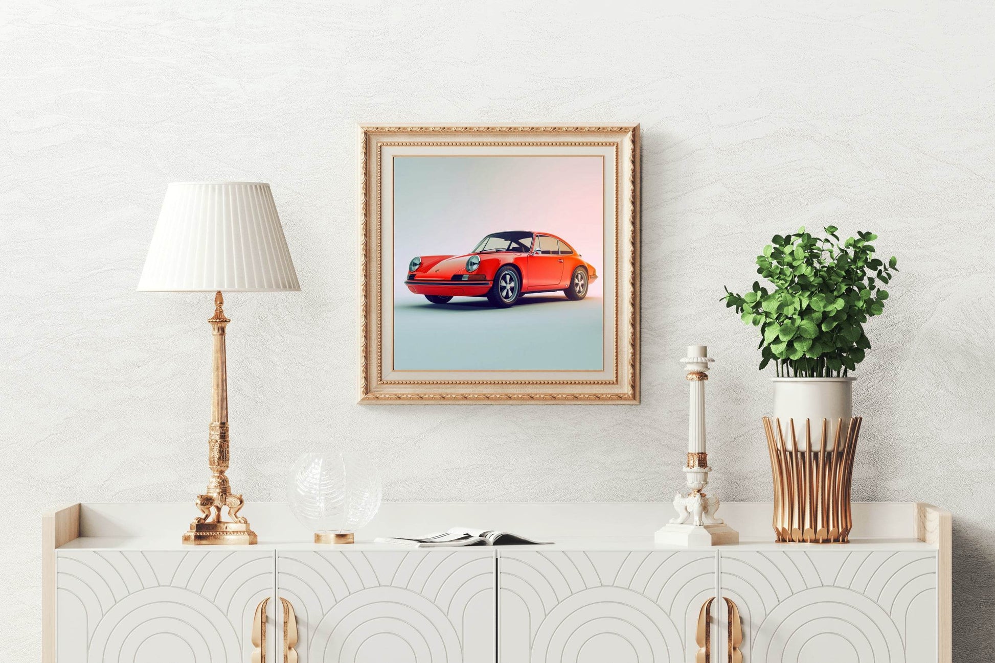 Porsche 911 Orange Wall Art - beink online art store