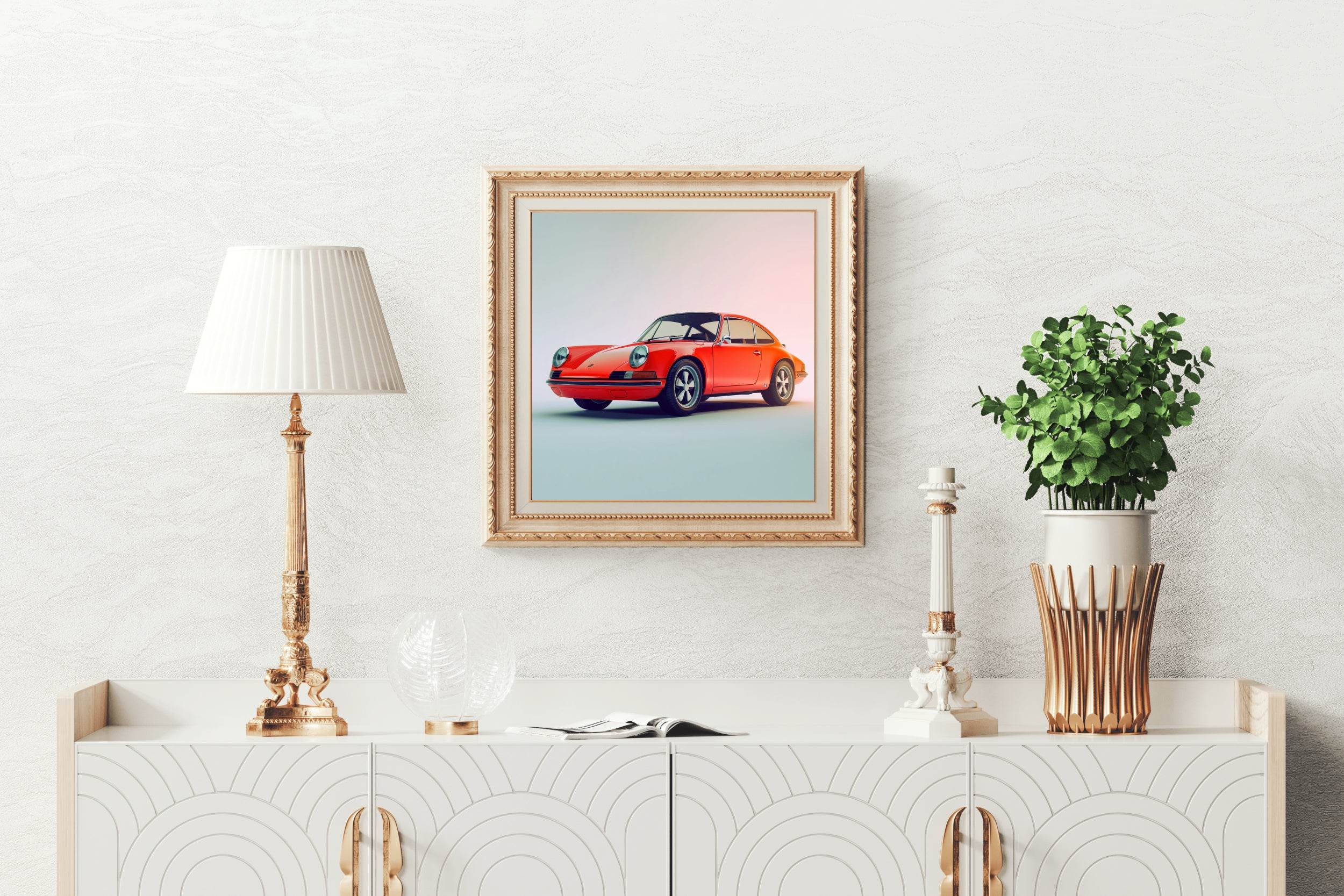 Porsche 911 Orange Wall Art - beink online art store