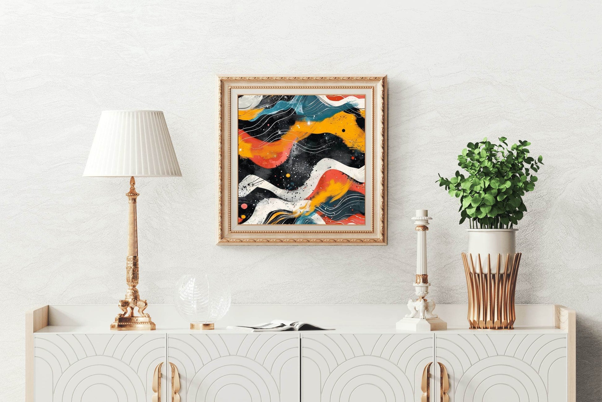 Cool Colorful Waves Abstract Wall Art - beink online art store