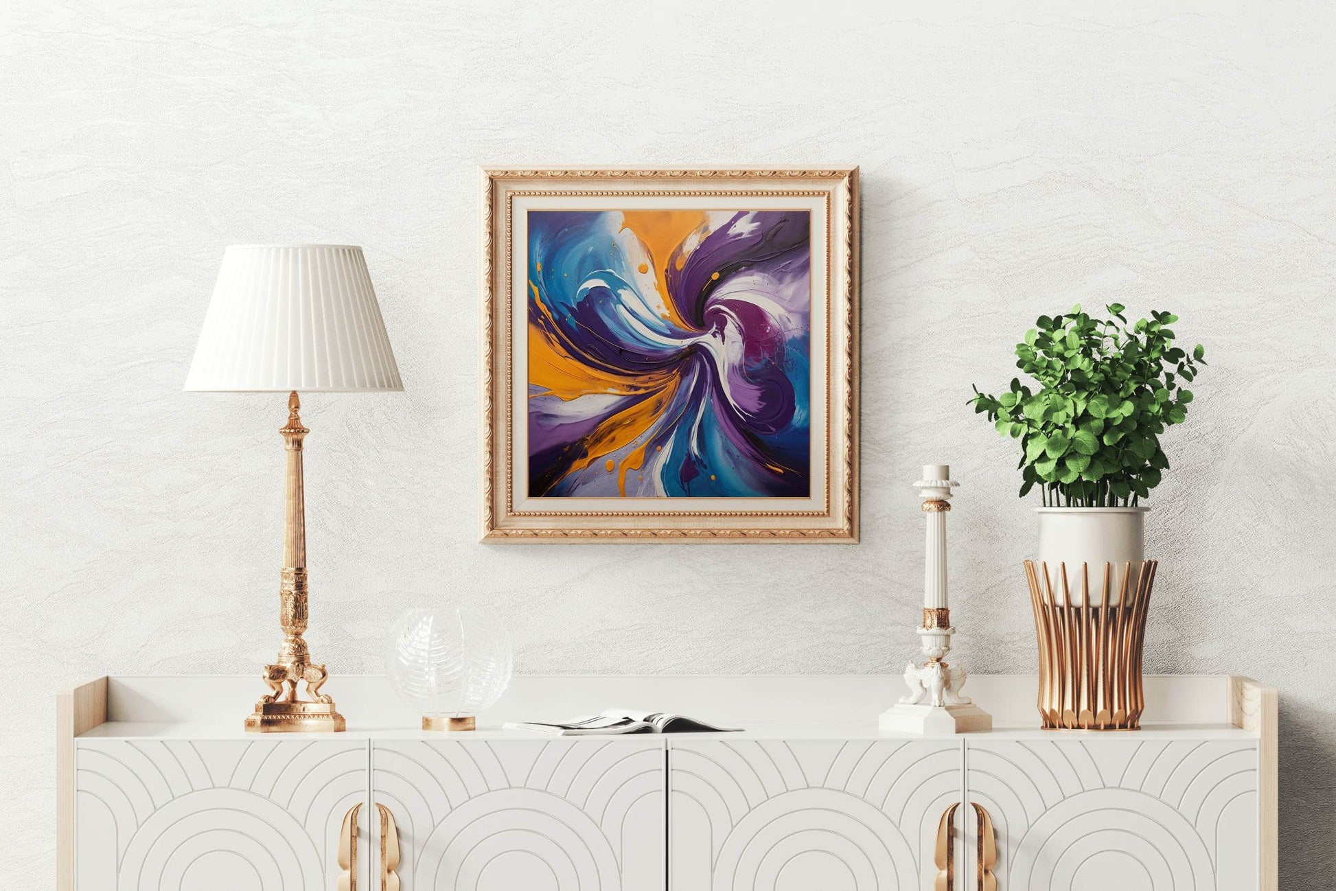 Flower Style Oil Paint Abstract Wall Art - beink online art store