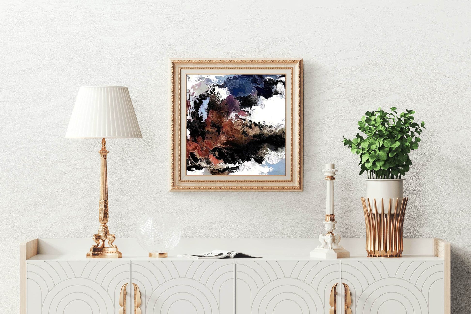 Dark Color Smoky Clouds Abstract Wall Art - beink online art store