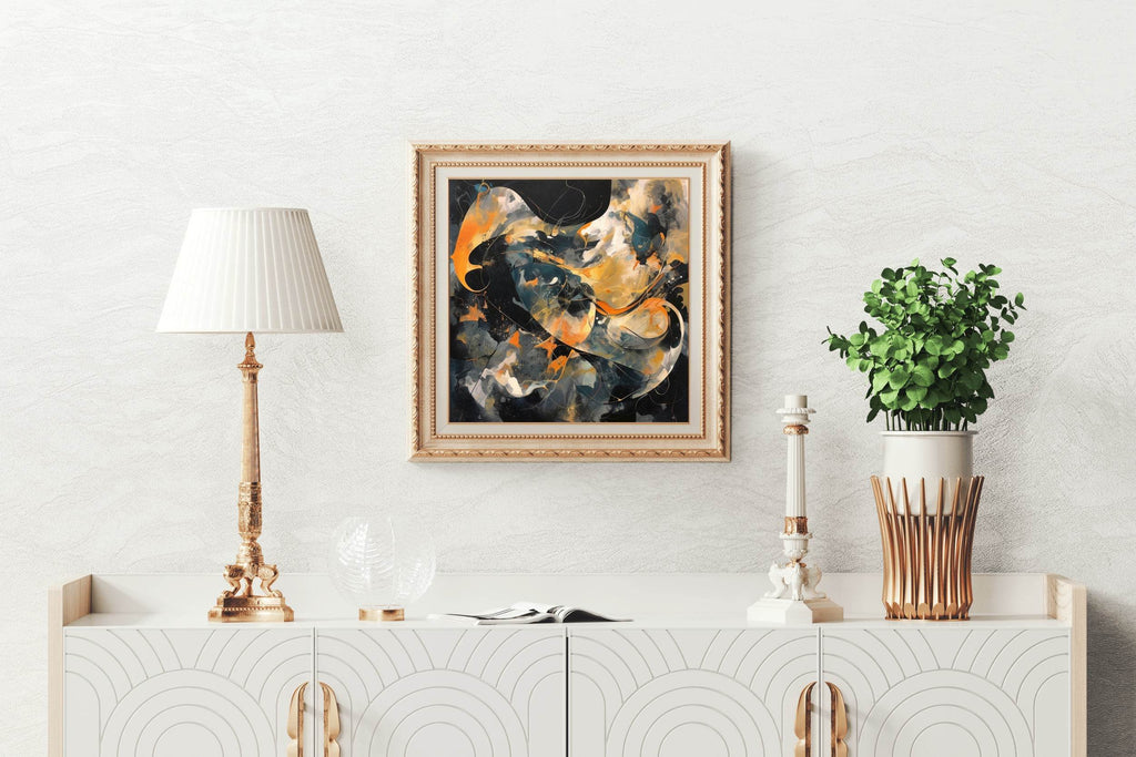 Oil Paint Wavy Brush Strokes Abstract Wall Art - beink online art store