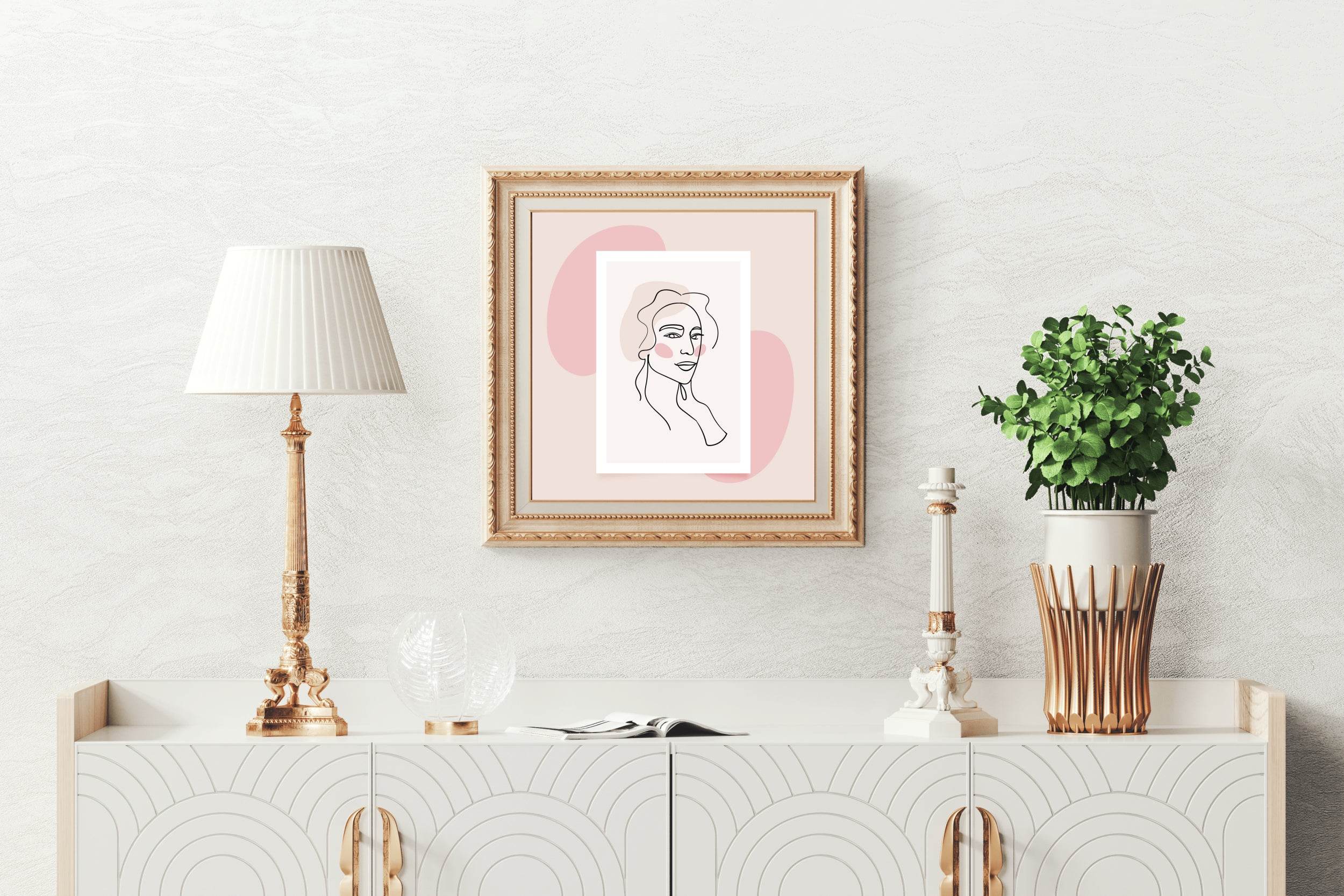 Beautiful Linear Face of Blonde Woman Wall Art - beink online art store