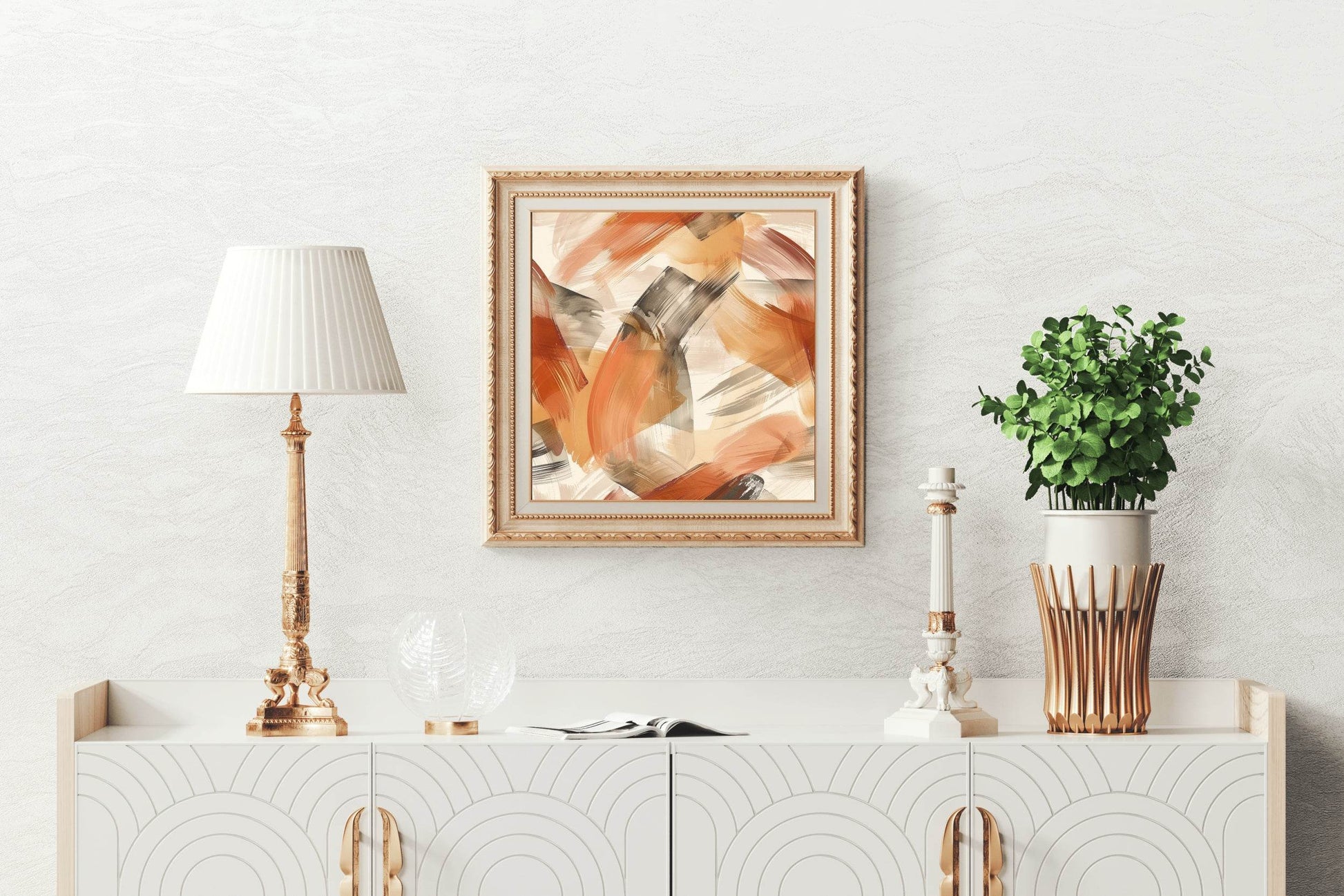 Orange Acrylic Abstract Wall Art - beink online art store