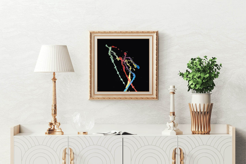 Multicolor Paint Splashing Abstract Wall Art - beink online art store